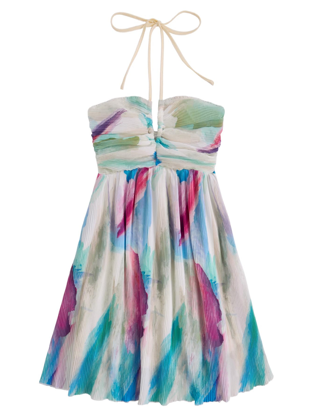 SOLY HUX Women's Tie Dye Cami Dress Halter Backless Sleeveless A Line Short Summer Dresses Sundress