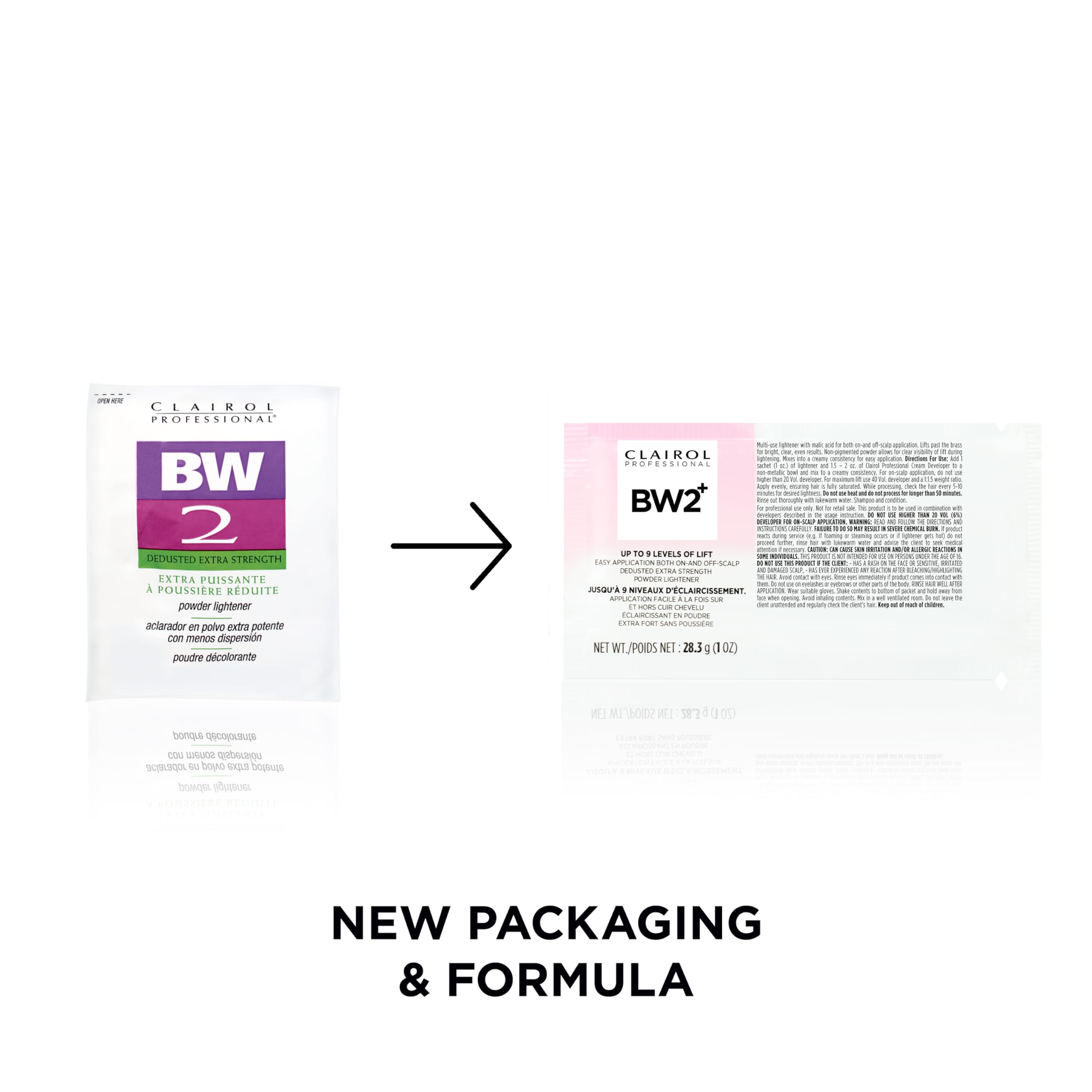 Clairol Professional BW2+ Extra Strength Powder Lightener, Up to 9 Levels of Lift for Hair Highlights & Lightening