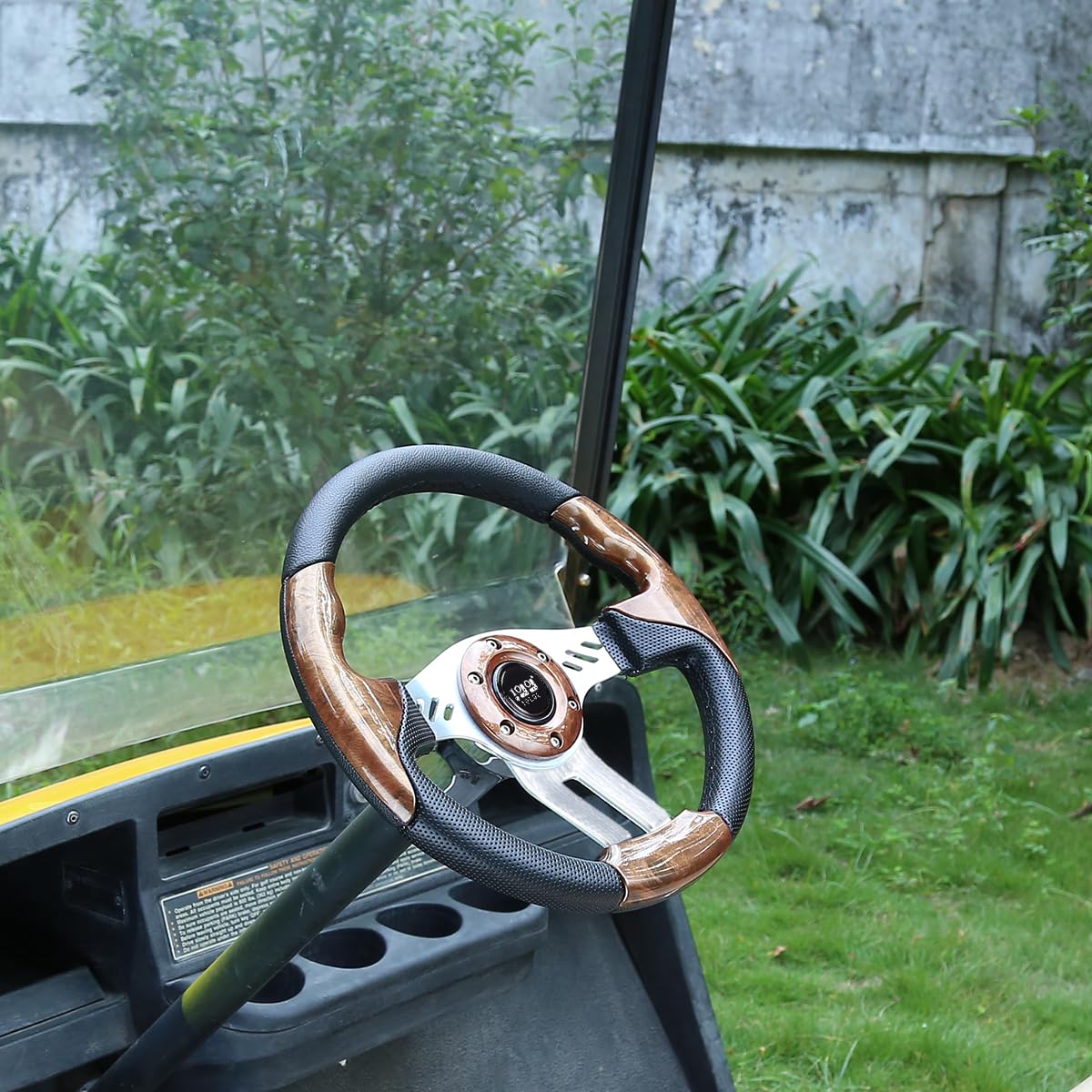 10L0L Golf Cart Steering Wheel, 13' Universal Fit for EZGO TXT/RXV, Club Car DS/Precedent, Yamaha G2-G29 (Carbon Black)