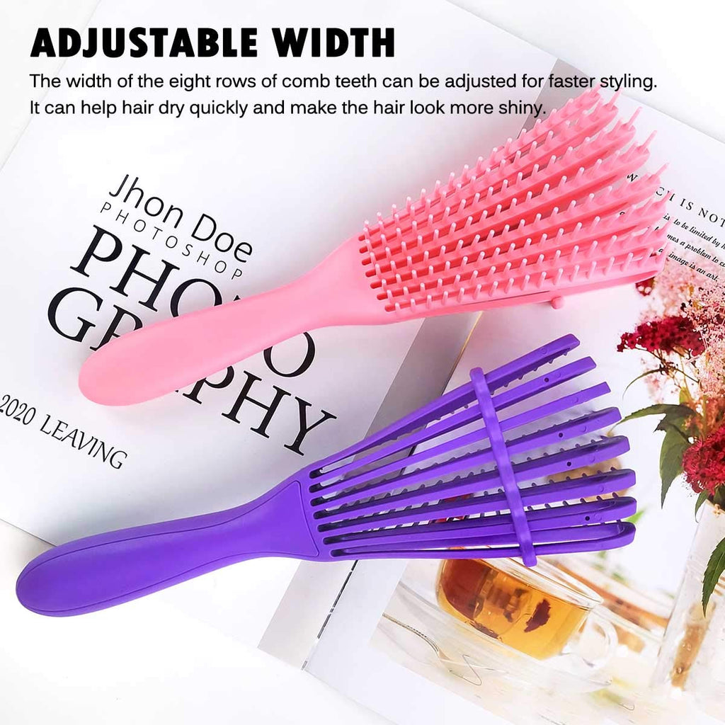 Detangling Brush for Afro America/African Hair Textured 3a to 4c Kinky Wavy/Curly/Coily/Wet/Dry/Oil/Thick/Long, Knots Detangler Scalp Massage Comb Hair Detangler for Women (1 pc, Purple)