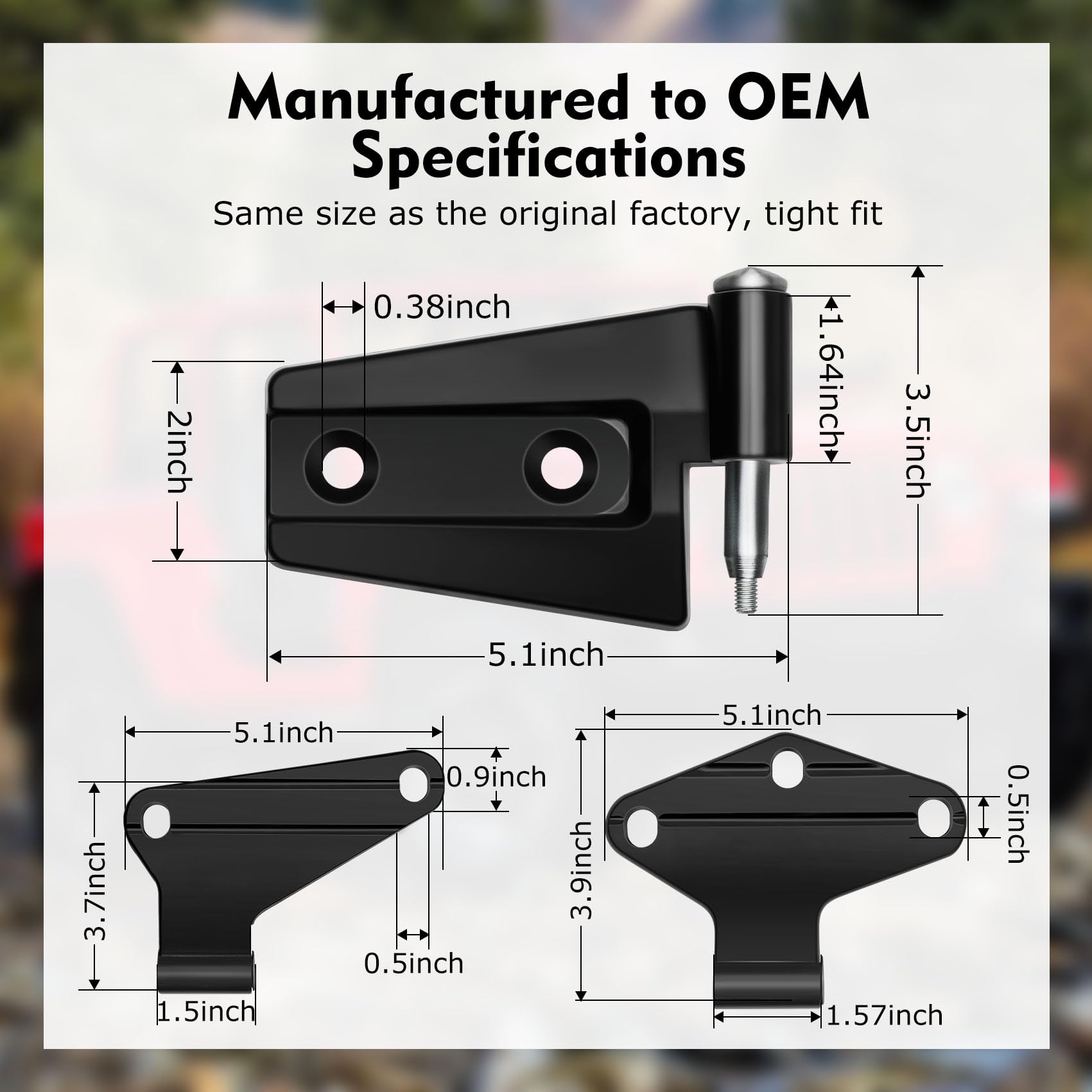 Jeep Wrangler JK 2 Door Hinge Assembly Kits Compatible with 2007-2018 Jeep Wrangler JK JKU Rubicon Unlimited Sahara Inside and Outside (2 Door), Jeep Wrangler JK JKU 2 Door Hinge 8PCS with 18 Bolts