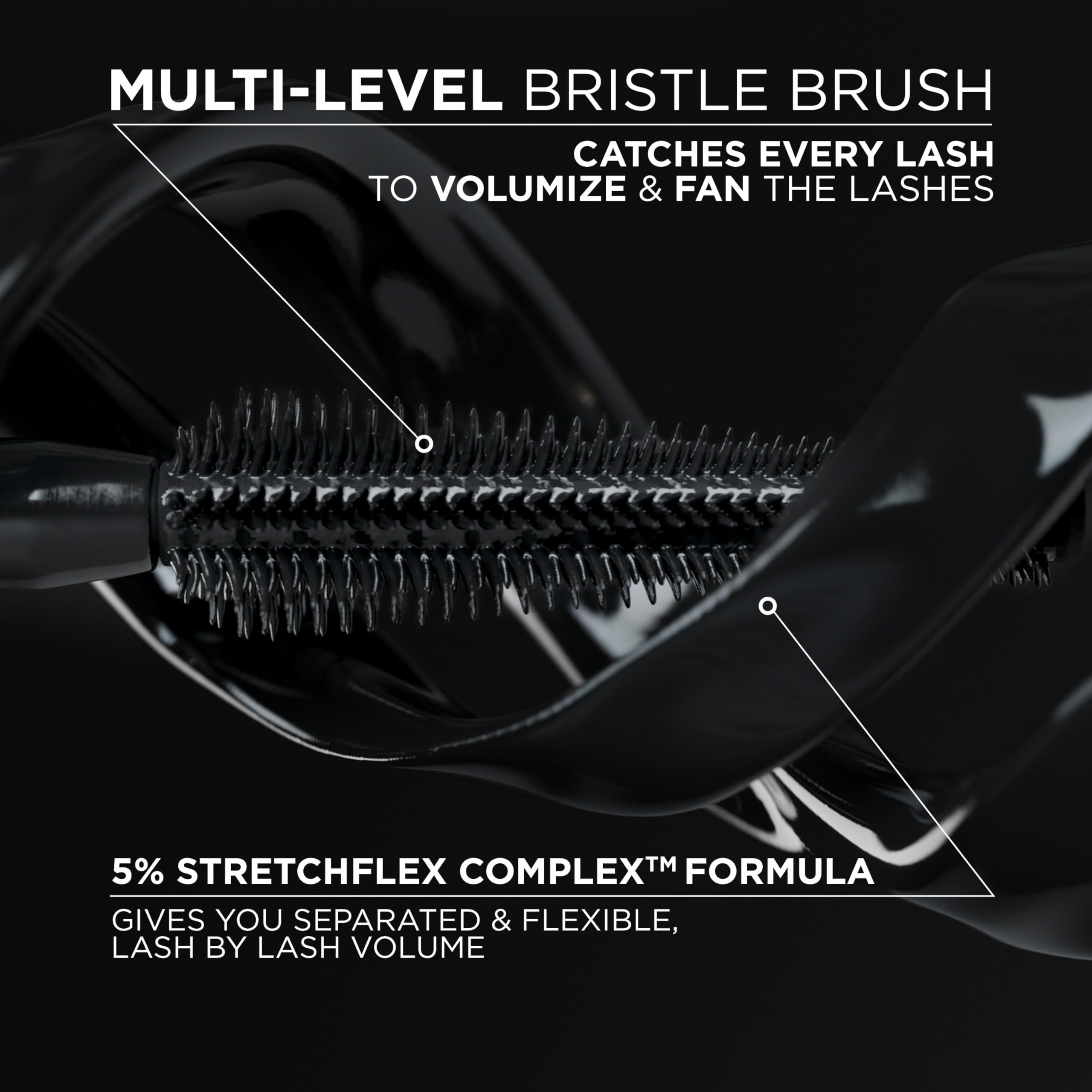 L'Oreal Paris Voluminous Panorama Mascara, Volumizing and Lengthening Formula, Longwear, Smudge-Resistant and Washable, All Night Black Mascara, 0.33 Fl Oz