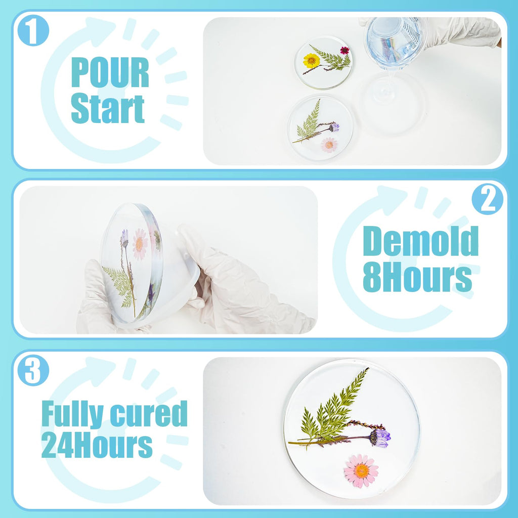 Epoxy Resin Kit, 1Gallon Kit Crystal Clear Resin Epoxy, Bubble Free, No Yellowing, UV Resistant, Food Safe with, Easy Mix 1:1 for DIY Crafts Jewelry Making