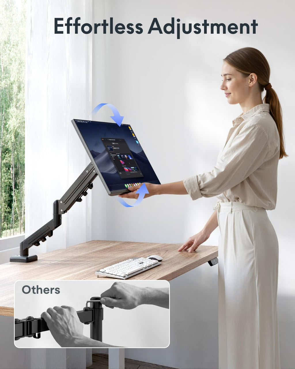 FLEXISPOT EN2 Whole-Piece Standing Desk with Clamp Power Strip, 40 x 24'' Electric Stand Up Height Adjustable Desk with Cable Management (Black Frame + 40" Black Top)