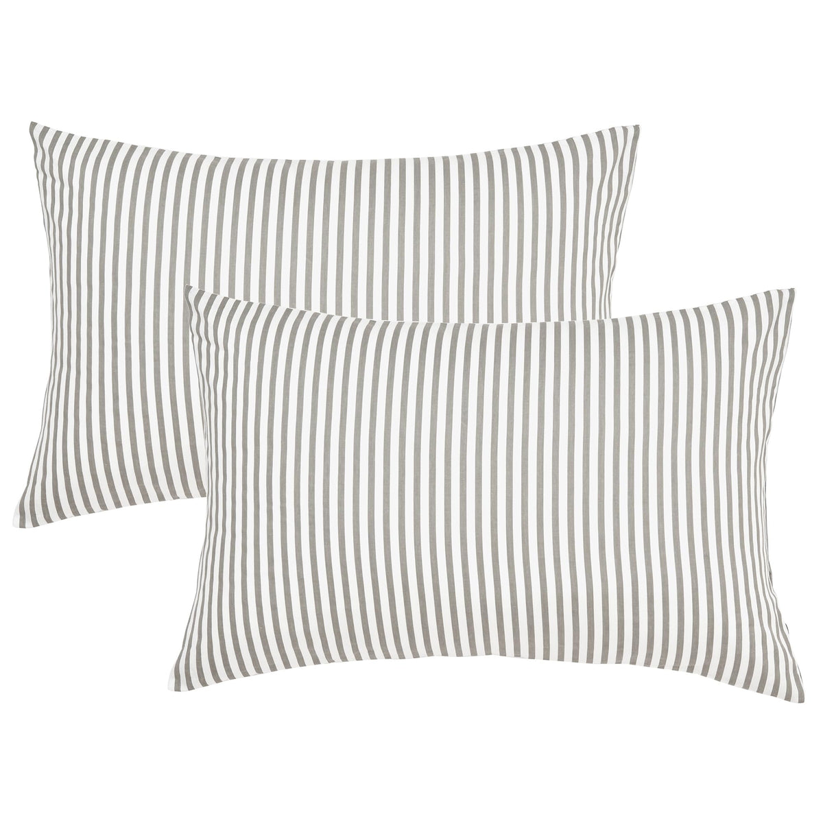 JELLYMONI Cotton Striped Pillowcases Set of 2, Sage Green, Standard | Soft breathable feel, Envelope closure, 400TC cotton, Machine washable, Gentle on skin