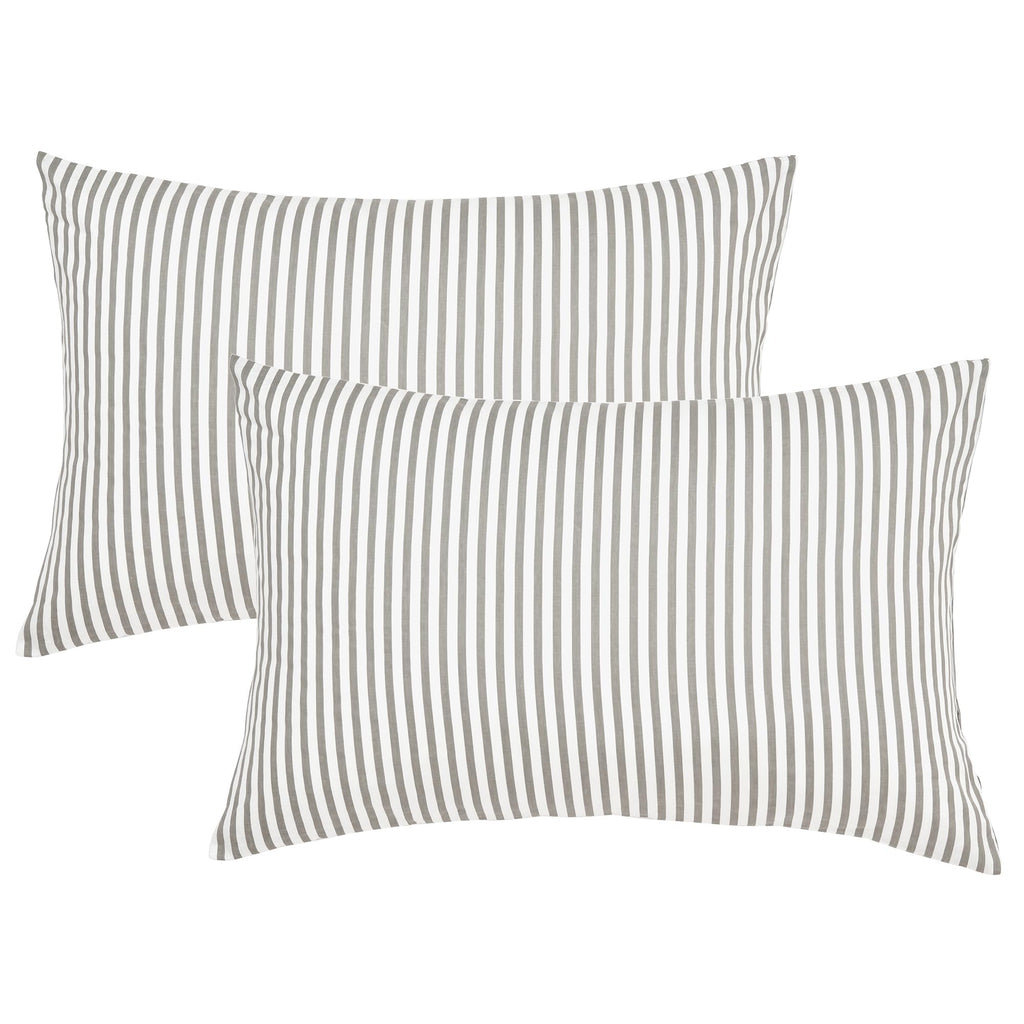 JELLYMONI Cotton Striped Pillowcases Set of 2, Sage Green, Standard | Soft breathable feel, Envelope closure, 400TC cotton, Machine washable, Gentle on skin