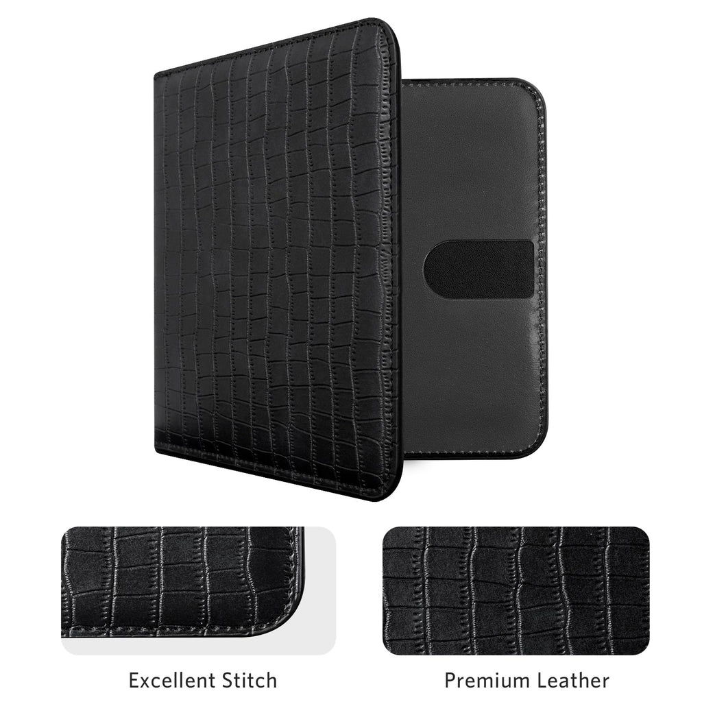CoBak Car Registration and Insurance Holder - Men and Women Small Lightweight Vehicle Glove Box Car Organizer, Auto Truck Comparment Accessories Case for Essential Document, Driver License (Black)