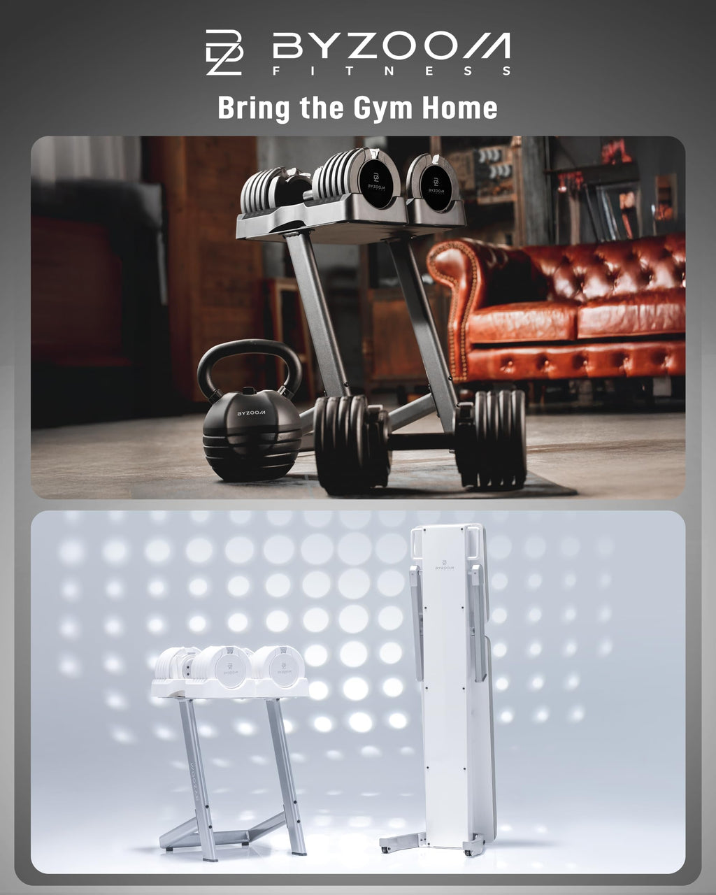 BYZOOM FITNESS Pure Series Adjustable Dumbbell - 12.5/25/27.5/50/55/75lb - ONE UNIT OR PAIR(check QTY before purchase) - 5-in-1/ 10-in-1 / 15-in-1 / 21-in-1 Flexible Hand Weights for Home Apartment Garage Gym, Strength Training & Fitness Workouts, White O