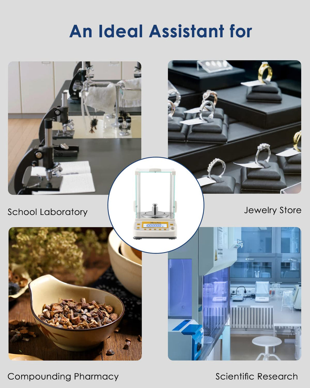Hanchen Electronic Analytical Balance, 0.1mg 220g Precise Digital Scale for Lab Pharmacy Chemical Plant Jewelry Store 220g/0.0001g
