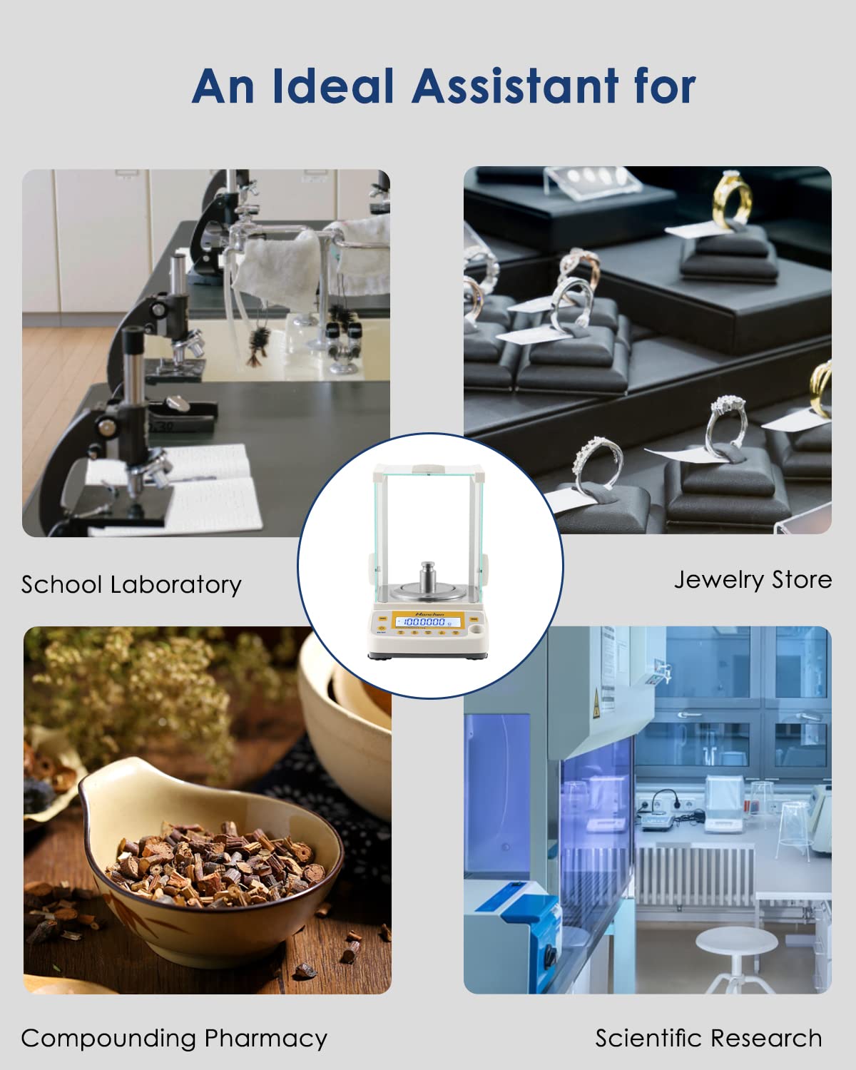 Hanchen Electronic Analytical Balance, 0.1mg 220g Precise Digital Scale for Lab Pharmacy Chemical Plant Jewelry Store 220g/0.0001g
