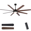 WINGBO 60" Ceiling Fan with Light and Remote Control, 6 Speed Reversible DC Motor, Dimmable LED Light, for Home and Commercial Use, Living Room/Shop/Warehouse Black/Walnut