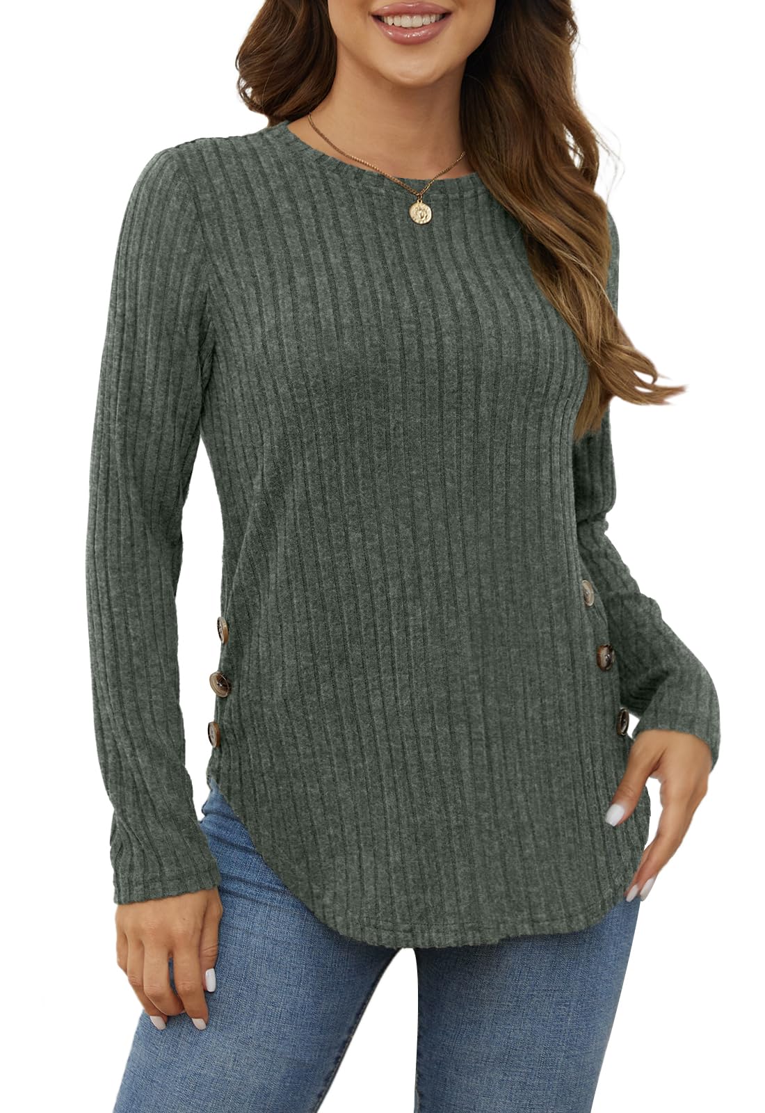 Yincro Women's Long Sleeve Fall Sweaters 2026 Lightweight Casual Crewneck Tunic Tops