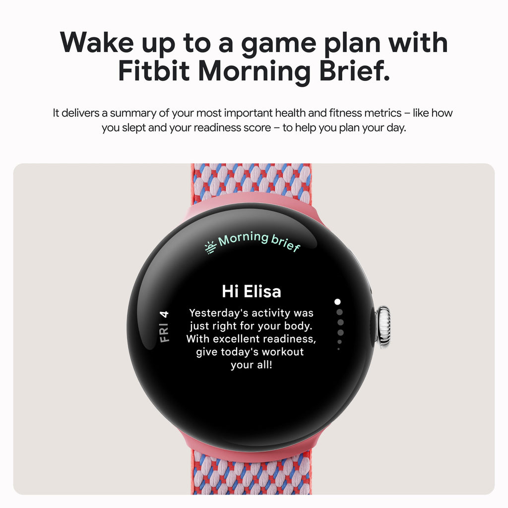 Google Pixel Watch 3 (41mm) 2024 Model - Android Smartwatch, Heart Rate Tracking, Fitbit Advanced Running, Fitness Insights, 24-Hour Battery - Champagne Gold Aluminum Case - Hazel Band - LTE