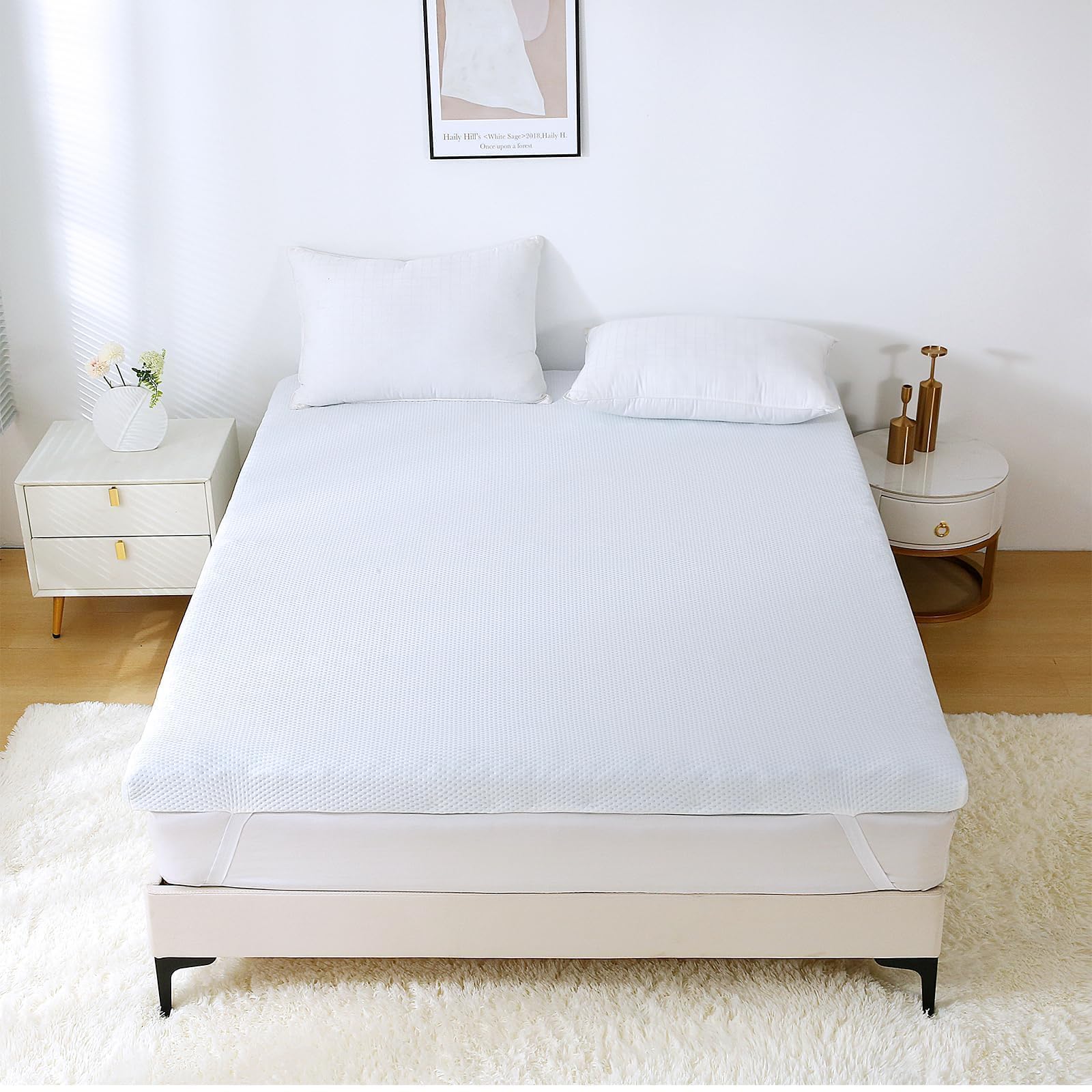 MUXHOMO 2 Inch 7-Zone Twin Mattress Topper, Egg Crate Memory Foam Mattress Topper Twin Size for Back Pain, Lavender Cooling Gel Infused Bed Pad, CertiPUR-US and Oeko-TEX Certification (38"×75")