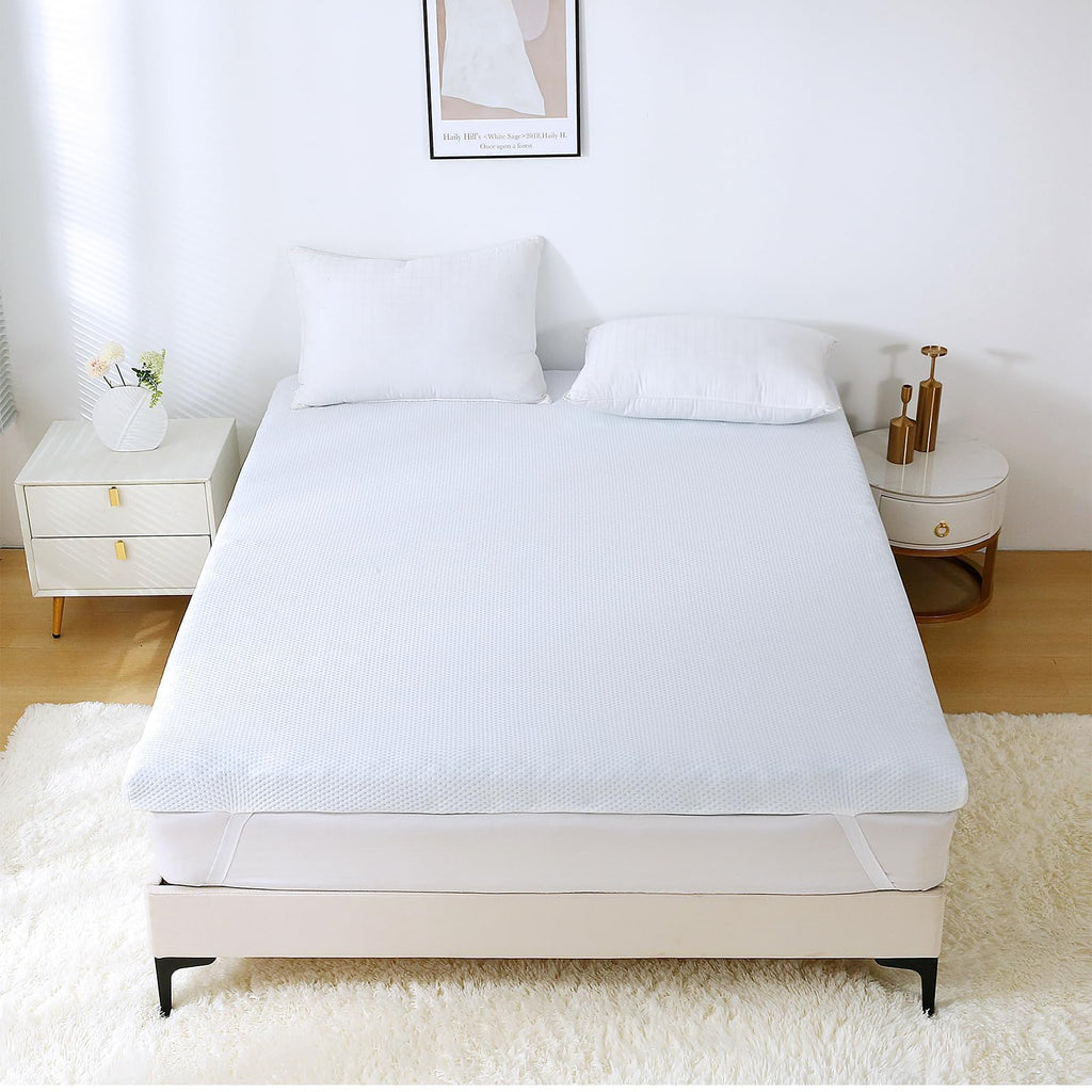 MUXHOMO 2 Inch 7-Zone Twin Mattress Topper, Egg Crate Memory Foam Mattress Topper Twin Size for Back Pain, Lavender Cooling Gel Infused Bed Pad, CertiPUR-US and Oeko-TEX Certification (38"×75")