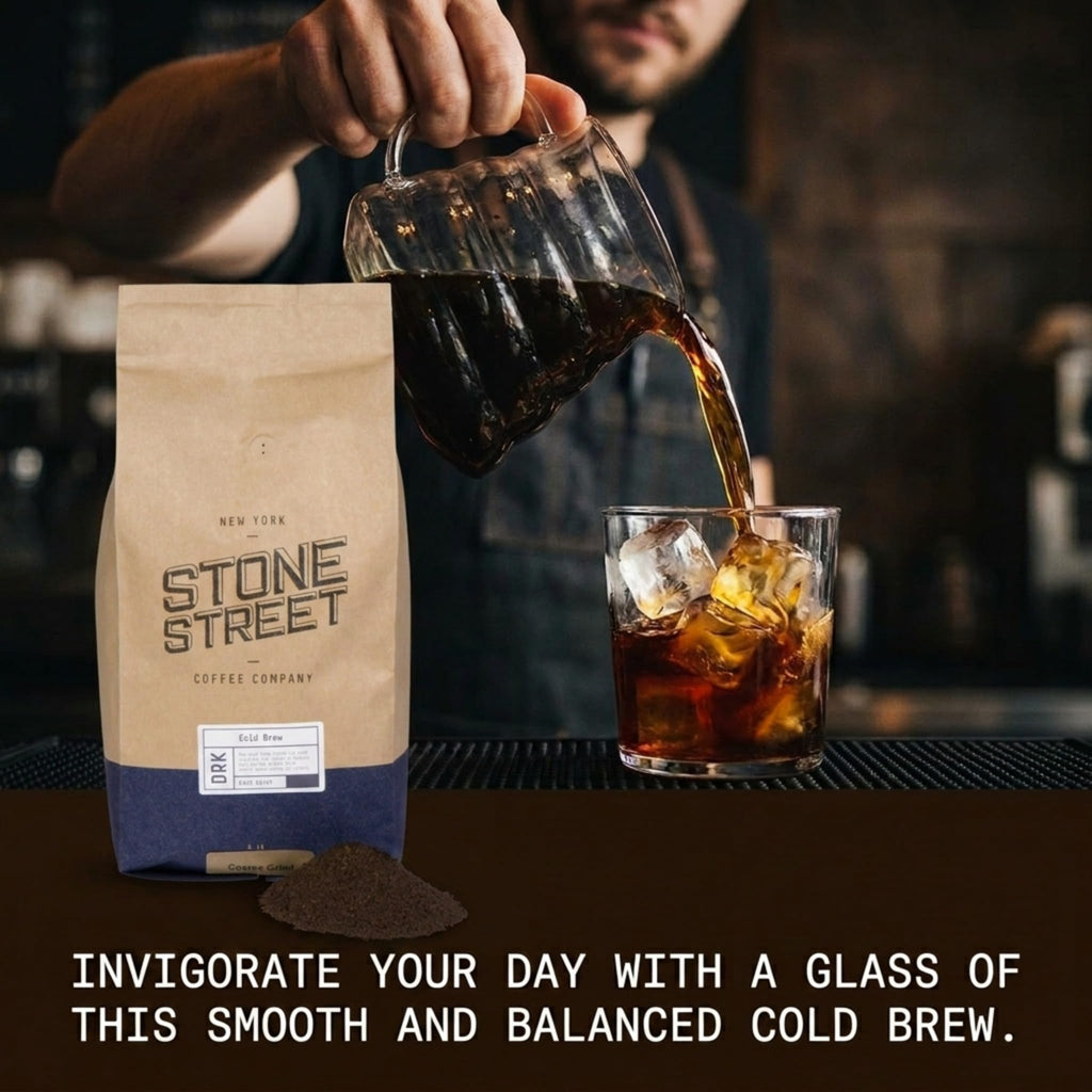 Stone Street Cold Brew Coffee, Low Acid, 100% Arabica, Gourmet Coffee - Breakfast Blend, Medium Roast, Coarse Ground, 2 LB