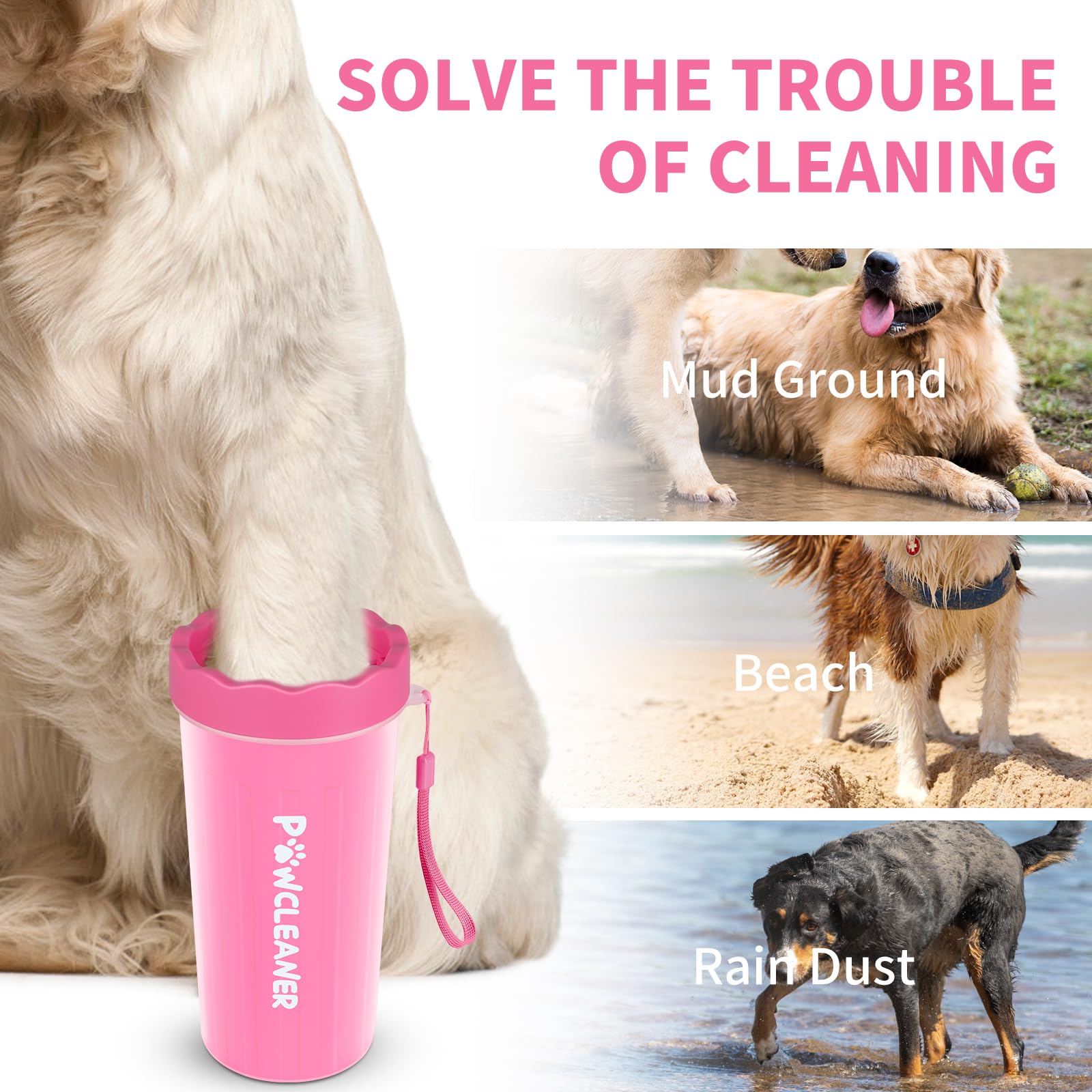 Professional 7 in 1 Dog Paw Cleaner for Dogs & Cats - Includes 1 Portable Paw Washer, 1 Bath Brush, 2 Dog Toothbrushes and 3 Absorbent Towels Note: Fits Paws up to 2 Inches Wide (Small, Black)