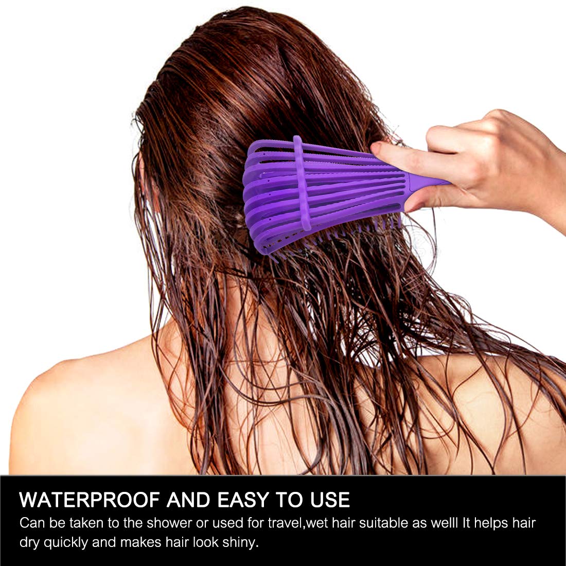 Detangling Brush for Afro America/African Hair Textured 3a to 4c Kinky Wavy/Curly/Coily/Wet/Dry/Oil/Thick/Long, Knots Detangler Scalp Massage Comb Hair Detangler for Women (1 pc, Purple)