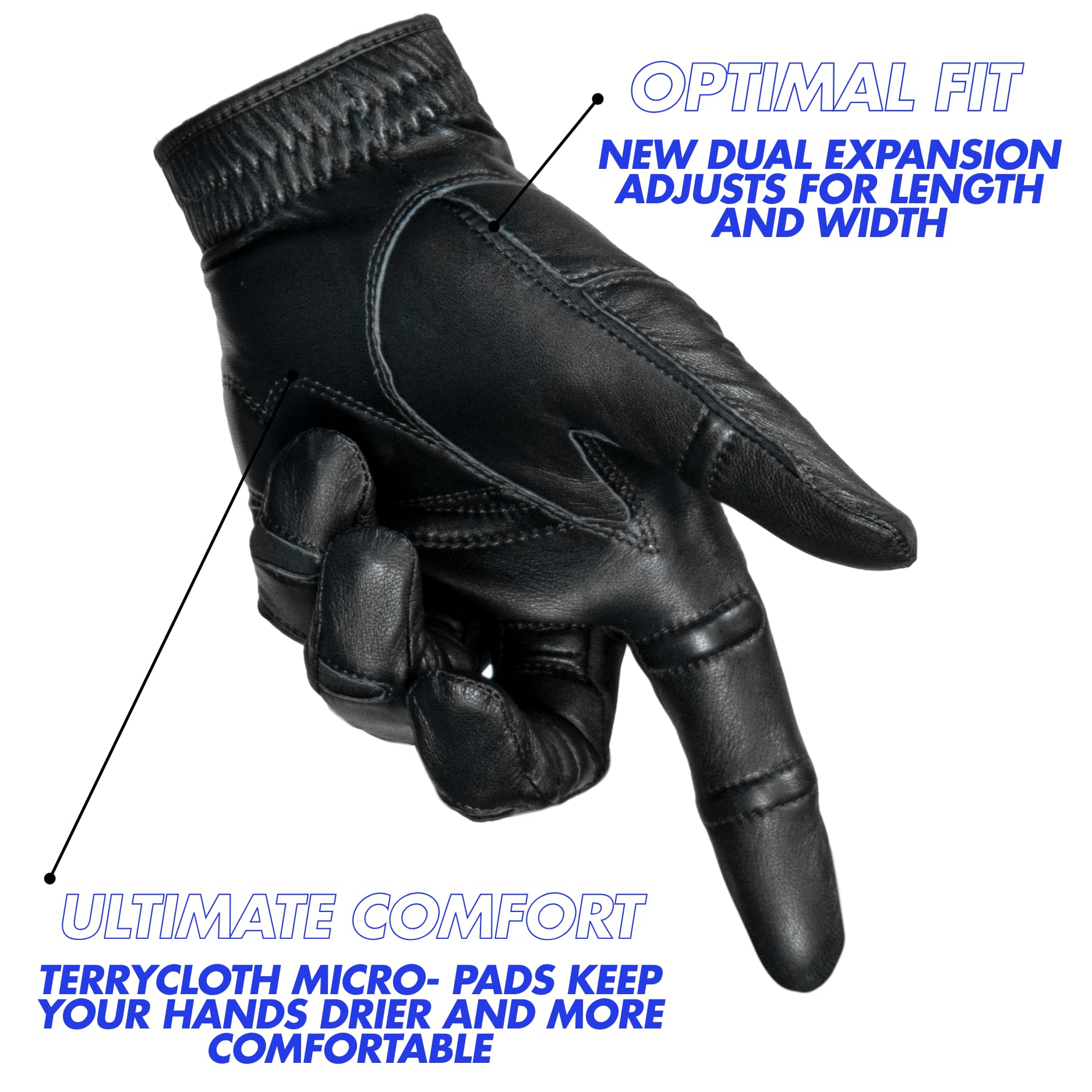 Bionic Men's StableGrip 2.0 Golf Glove Made from Premium Cabretta Leather