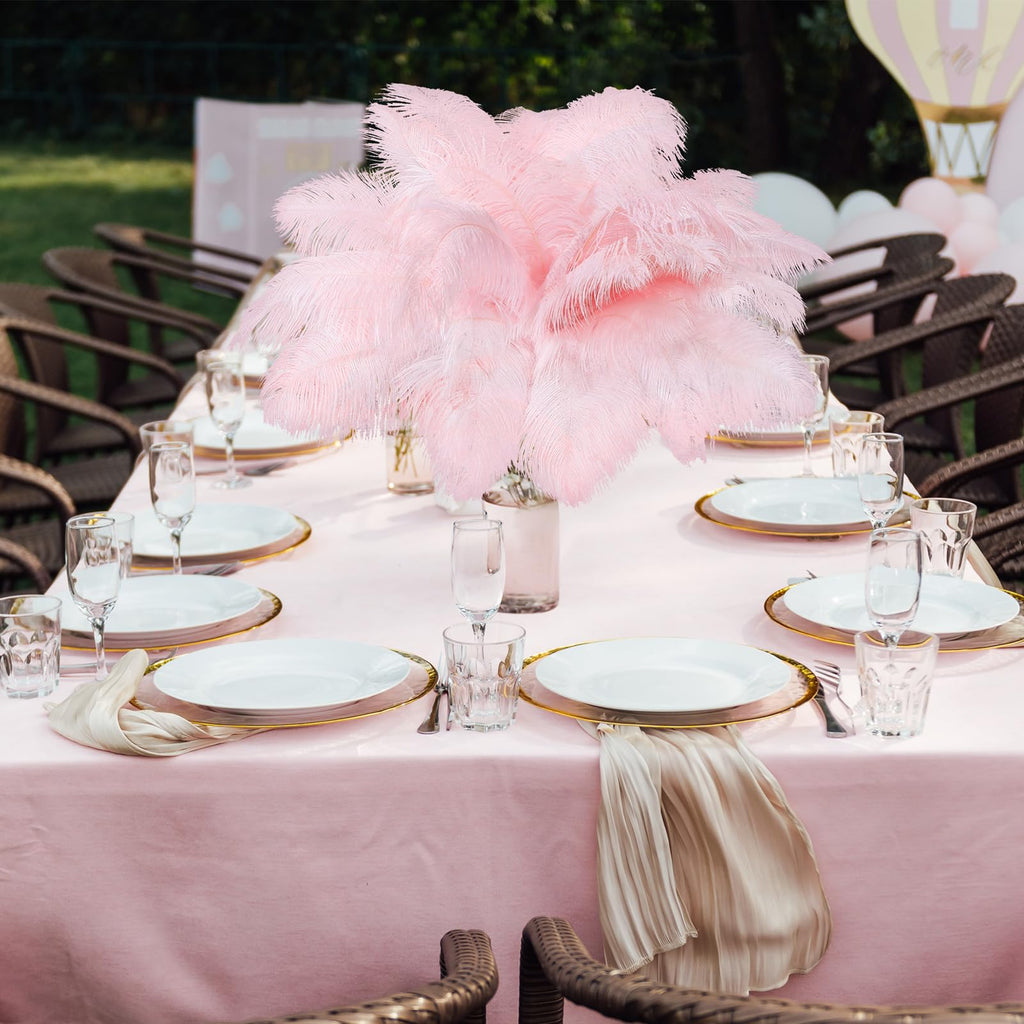 Retrowavy 50 Pcs 14-16 Inches Large Natural Ostrich Feathers Bulk for Centerpieces for Wedding Party Centerpieces Home Decoration Flower Arrangement (Black)