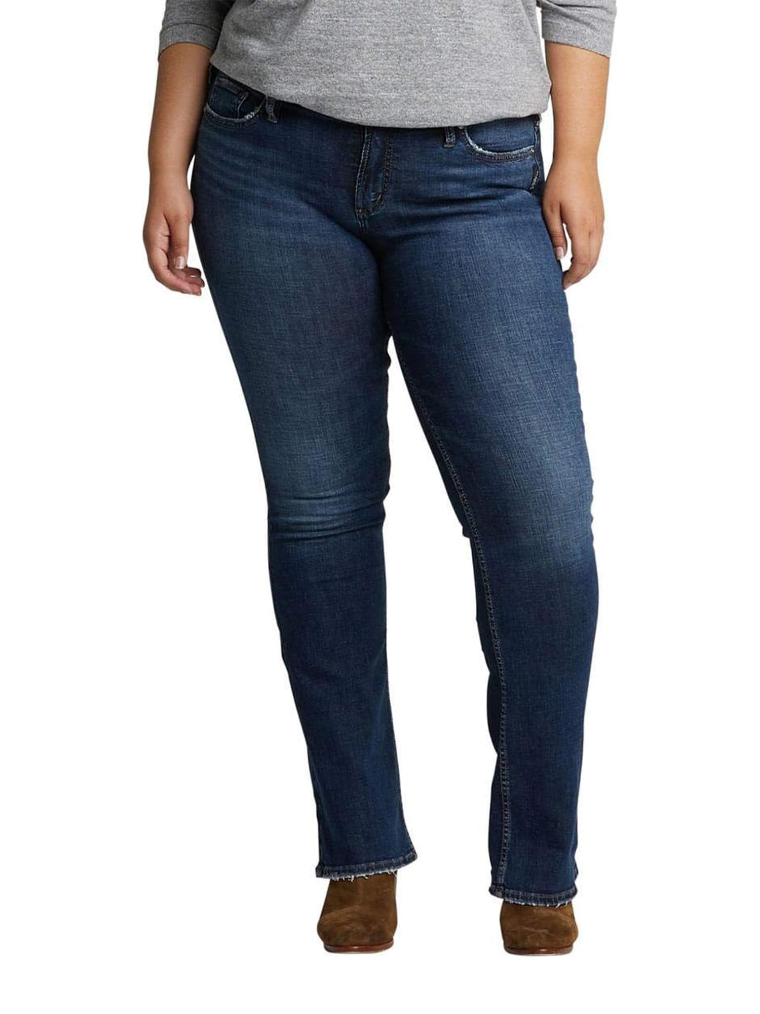 Silver Jeans Co. Women's Plus Size Suki Mid Rise Slim Bootcut Jeans