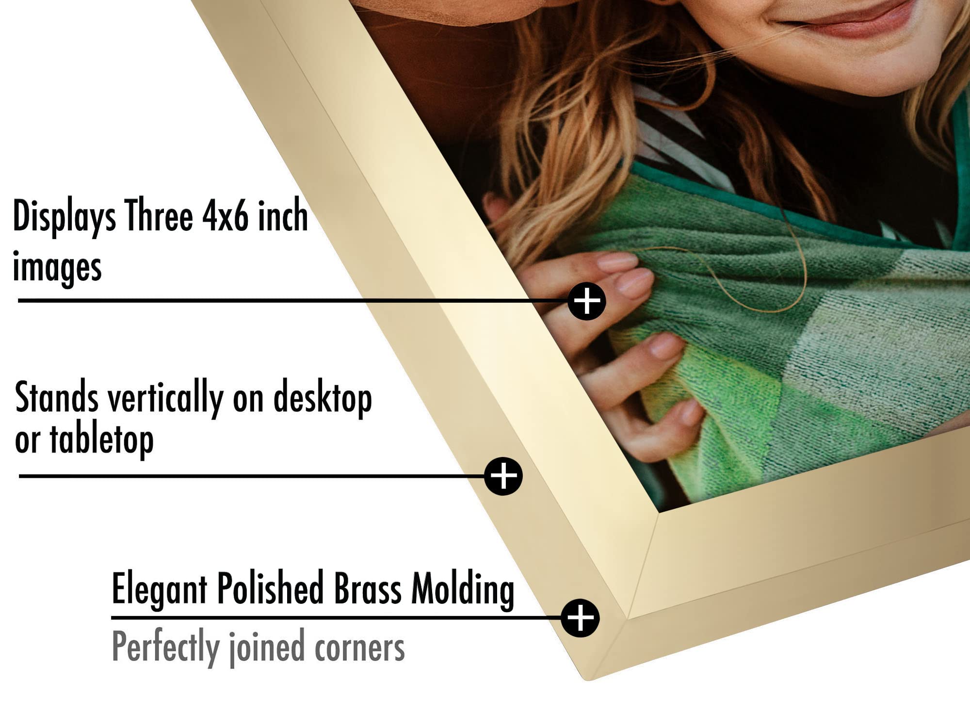 Americanflat Hinged 4x6 Picture Frame with Shatter-Resistant Glass - Double Picture Frames with Engineered Wood - Signature Collection - Photo Frame for Tabletop Display - Black
