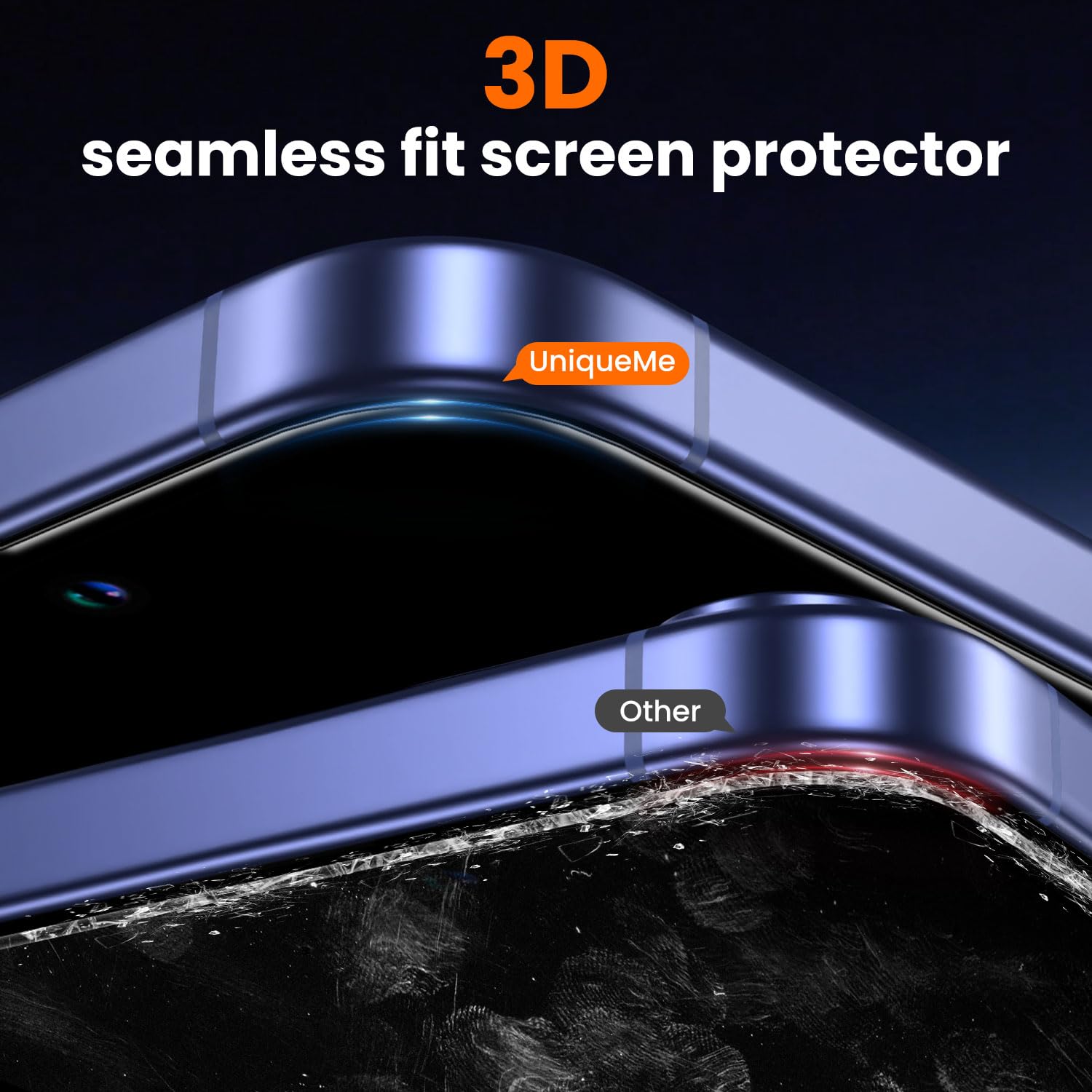 UniqueMe for iPhone 12 Pro Max Privacy Screen Protector - [Military Grade Shatterproof & 9H+ Hardness] Screen Protector 12 Pro Max Tempered Glass Full Coverage Protection, Easy to install, 2 Packs