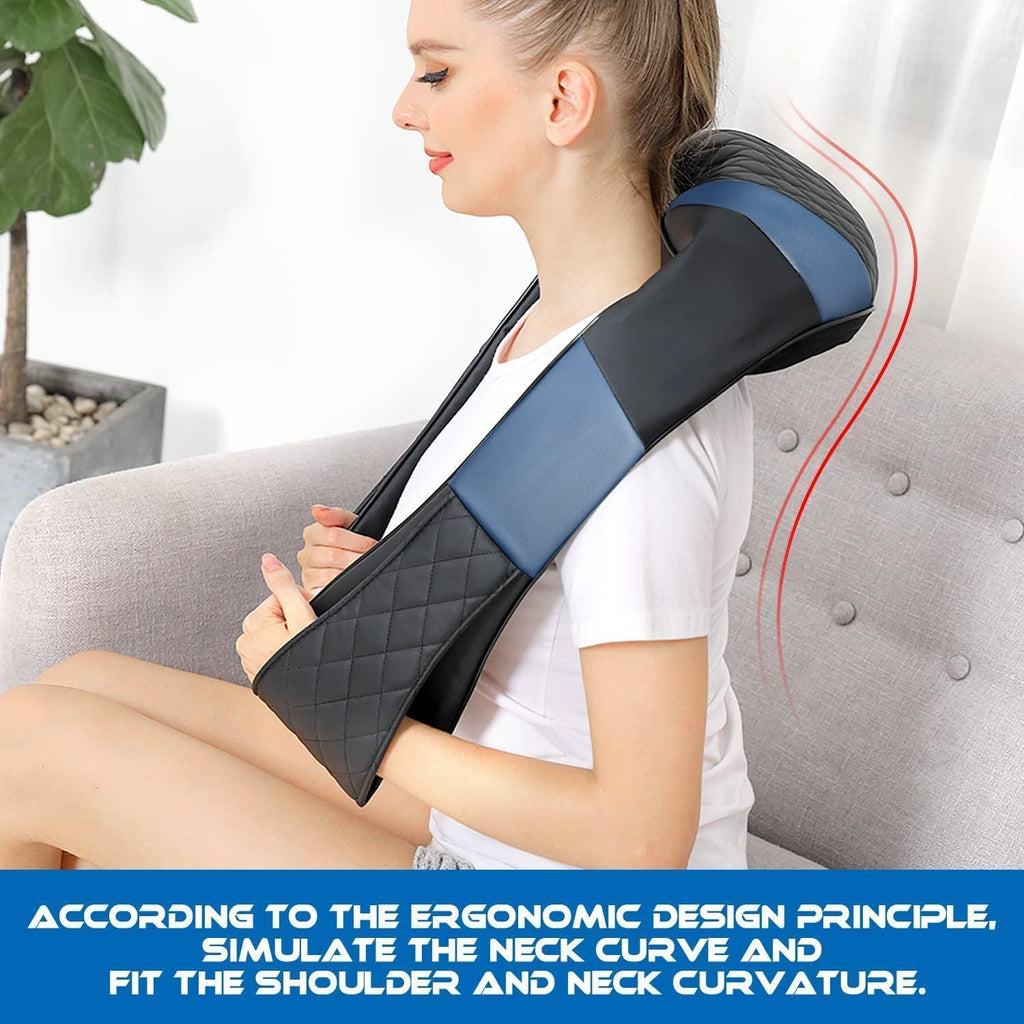 Shiatsu Neck and Back Massager with Heat, Electric Deep Tissue 4D Kneading Massage Pillow for Shoulder, Leg, Body Muscle Pain Relief - Best Gifts for Women Men Mom Dad
