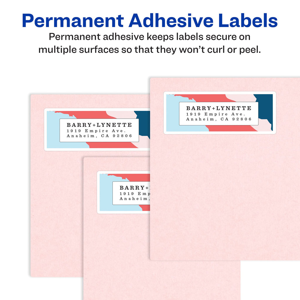 Avery Printable Return Address Labels with Sure Feed, 0.5" x 1.75", White, 20,000 Blank Mailing Labels (05967)