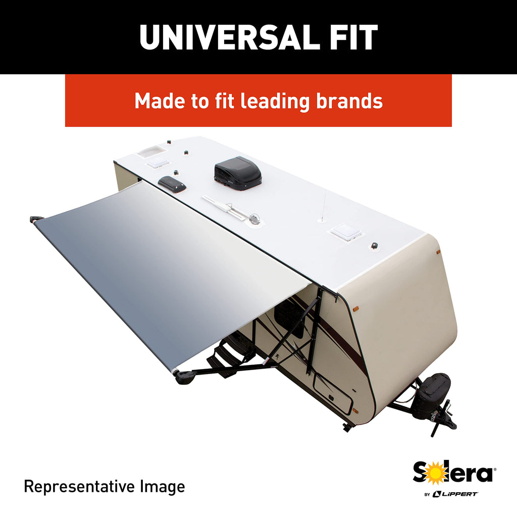 Solera Universal Fit Heavy-Duty Vinyl RV Patio Awning Replacement Fabric Silver Fade 10' Awning (9'4" Fabric)