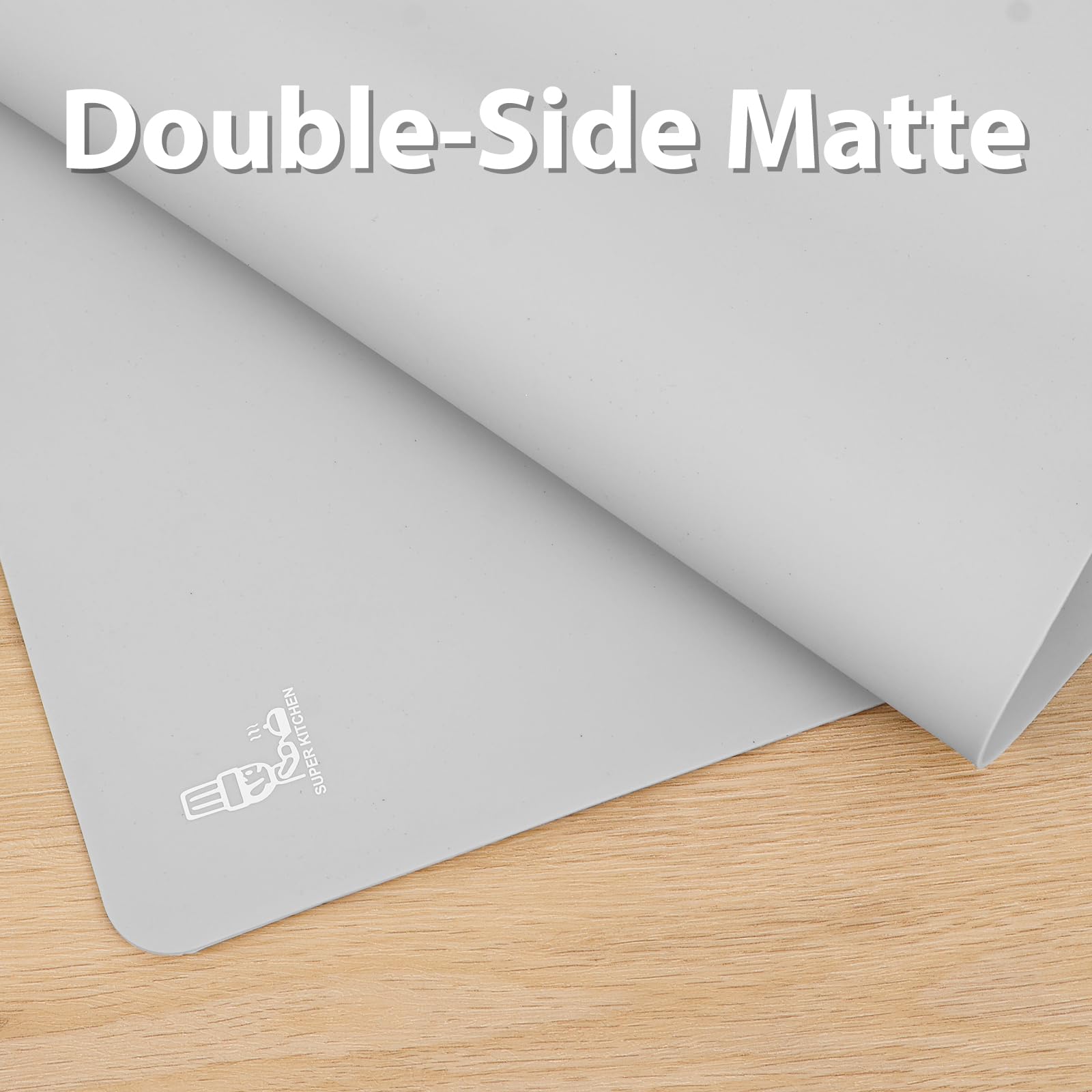 Thick Silicone Counter Mat Large 23.4"by15.6", Heat Resistant Mat for Kitchen Table/Countertop Protector/Non Stick Pastry Baking Placemats, Silicone Pad for Crafts Kids, Super Kitchen Black