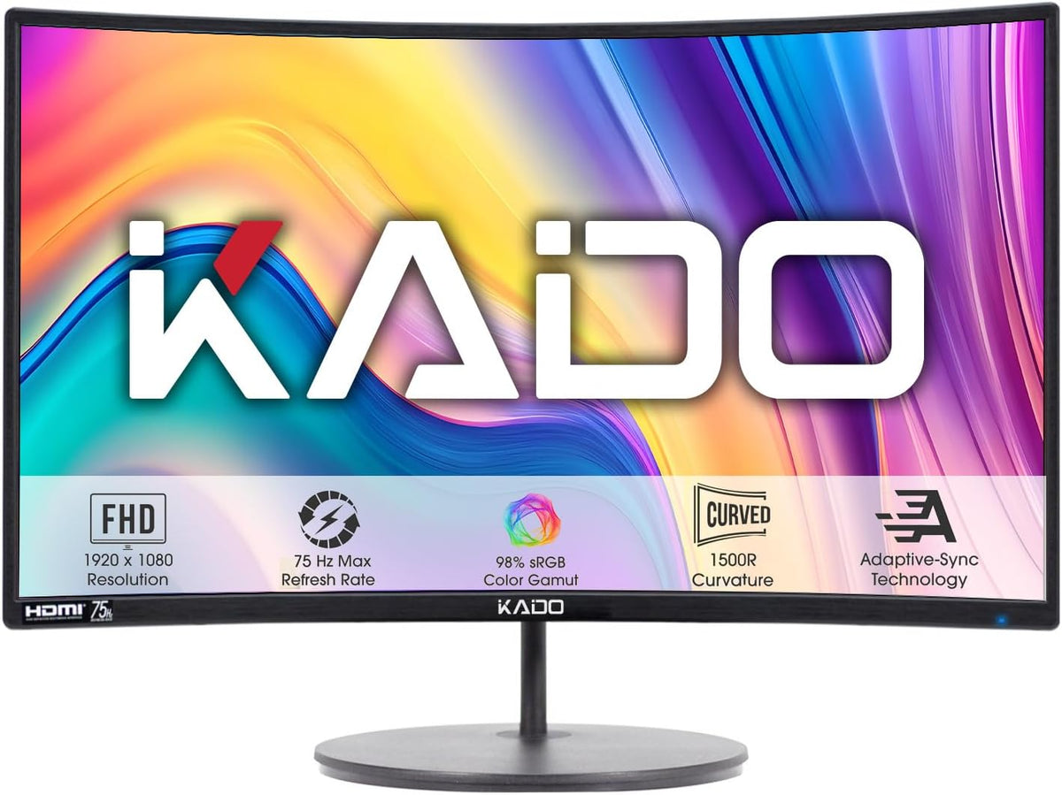 Kado 2-Pack Dual 27" Curved 1500R 1920x1080 75Hz FHD Computer Monitor