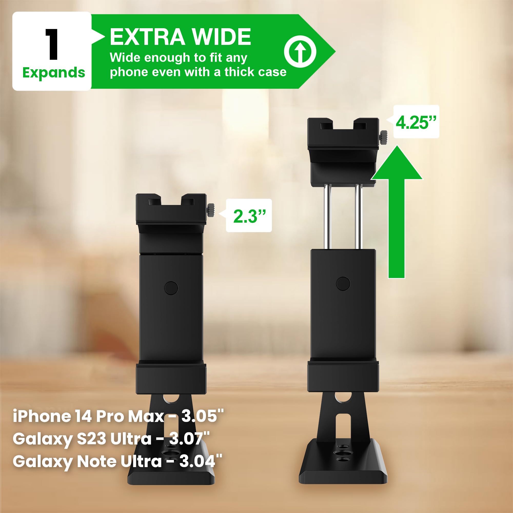 KobraTech Metal Phone Tripod Mount - UniMount 360 Pro Heavy Duty Phone Tripod Mount with Wireless Remote Shutter
