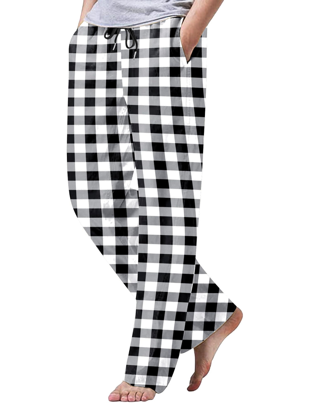 iWoo Linen Pants Men Casual 2025 Summer Beach Elastic Drawstring Waist Yoga Pants Travel Baggy Work Pant Pajama