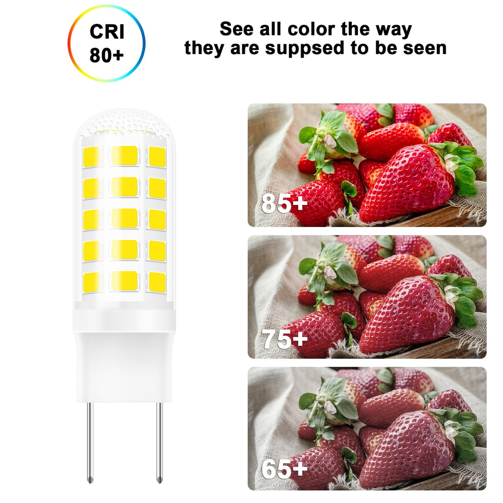 G8 LED Bulb 3W, WB25X10019 Halogen Bulb 20W Replacement for GE Microwave Oven Light, T4 JCD Type G8 Bi-Pin Base, 120 Volt, Daylight White 6000K, 2-Pack