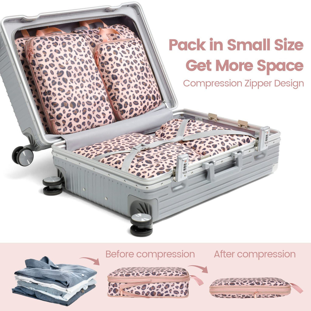 Cambond Compression Packing Cubes for Travel - Lightweight Expandable Travel Bags Luggage Organizers Travel Essentials Compression Cubes for Travel Space Saver for Carry on Suitcases Organizer