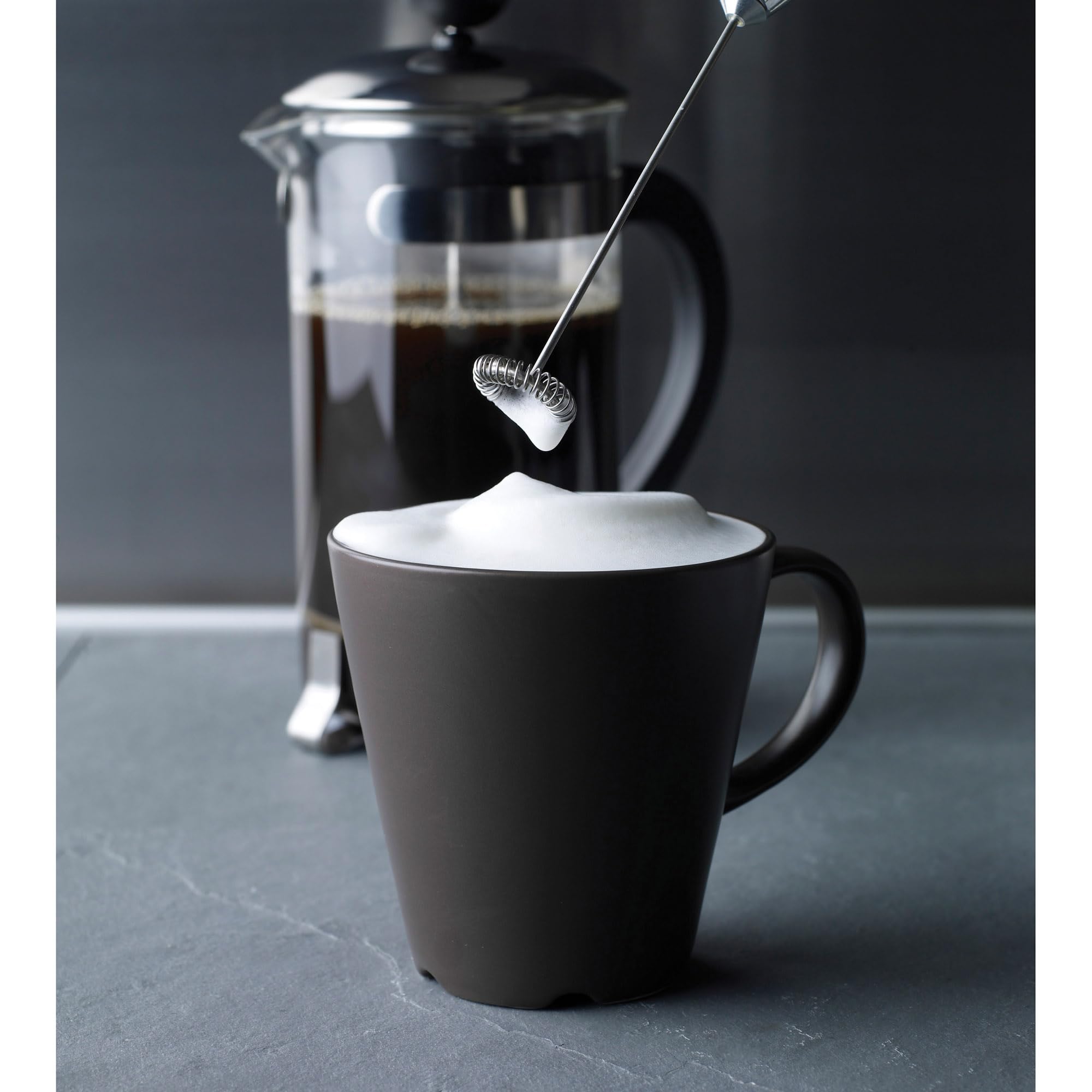 Aerolatte Steam-Free Milk Frother, Polished-Chrome Finish,18/8 Stainless Steel Whisk, BPA-Free Plastic Housing, Batteries Include