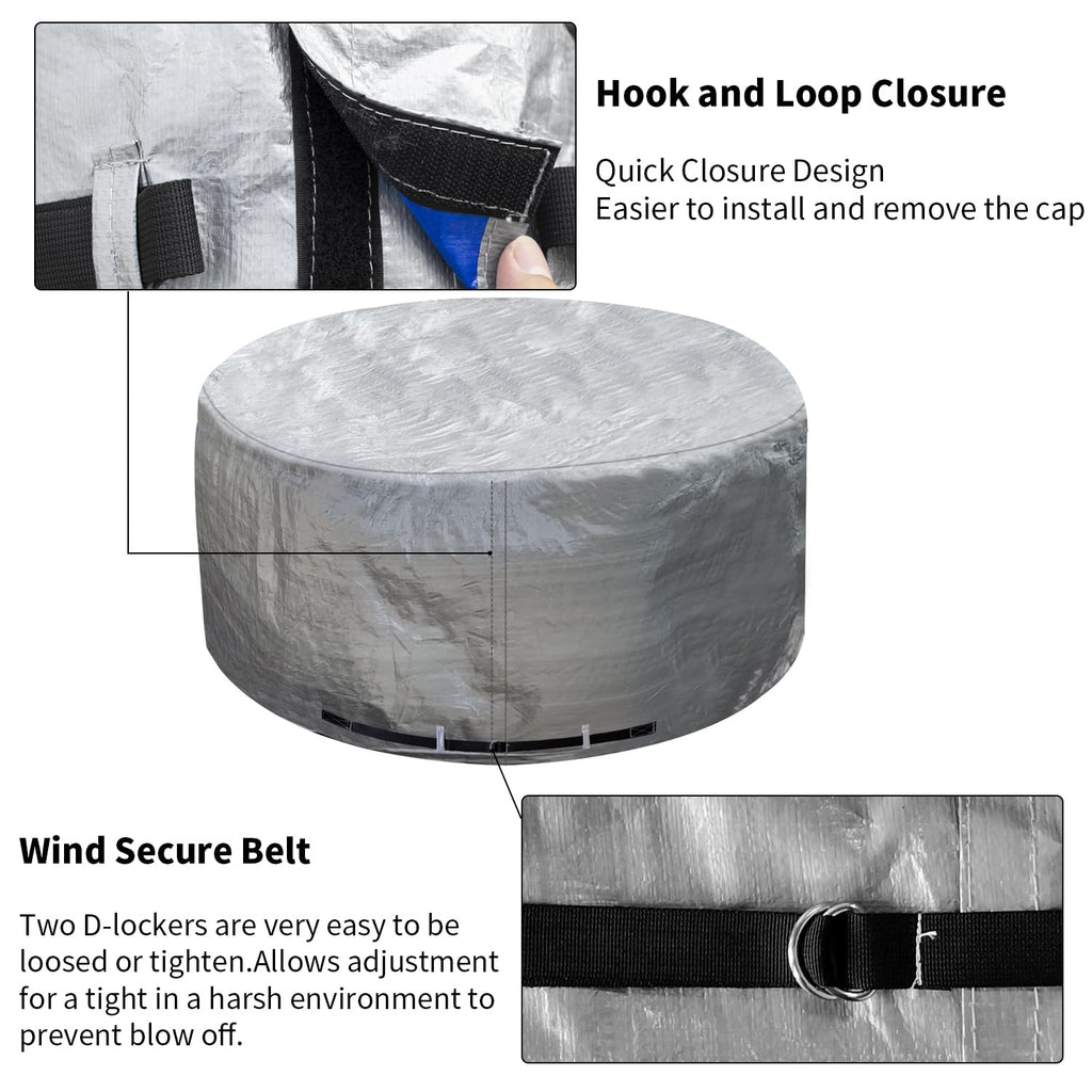 Round Hot Tub Cover Outdoor Waterproof Spa Cover Cap(83''x 20'') 600D Heavy Duty Polyester Hot Tub Cover Protector(Brown)