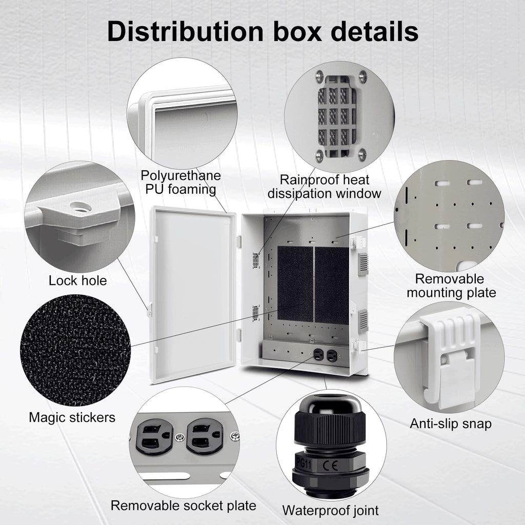 Namunanee Outdoor Electrical Junction Box, ABS Water Resistant Enclosure with Internal Mounting Panel & Hinged Cover, 9.2" H* 7" L* 4.6" W