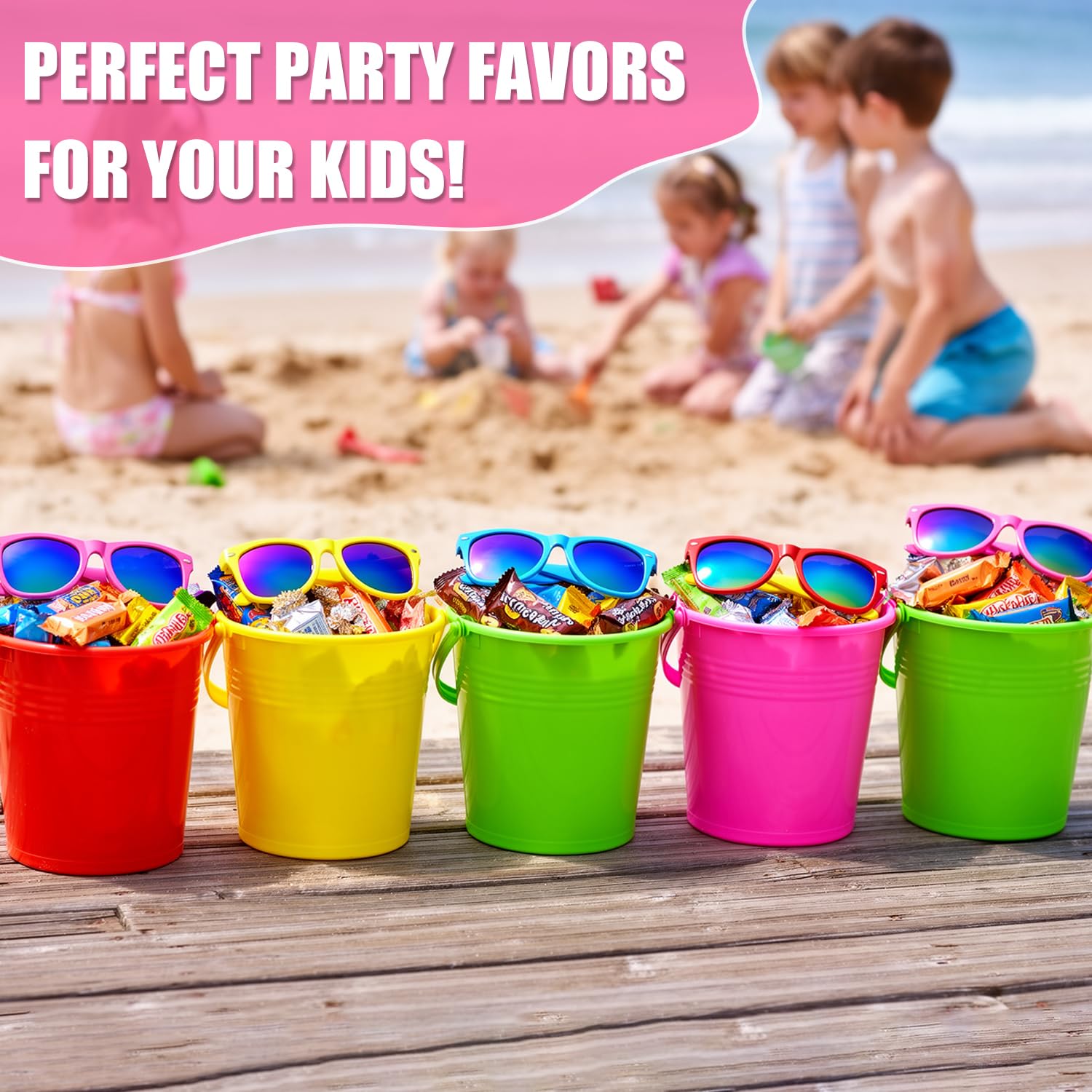 Kids Sunglasses Bulk, Kids Sunglasses Party Favors for Age 3-8, UV400 Protection Neon Kids Sunglasses Bulk for Boys Girls (12Pack-heart sunglasses)