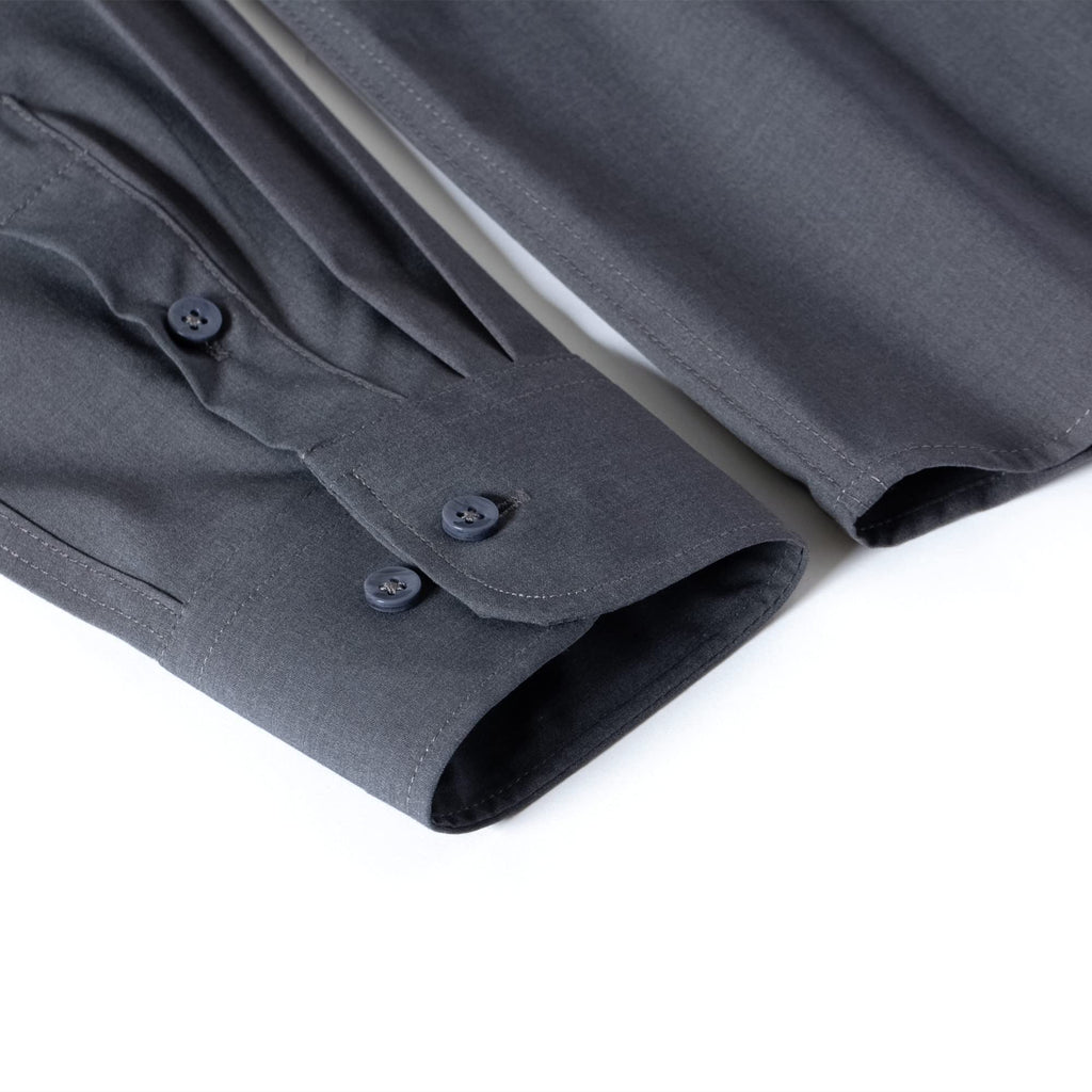 FAHIZO Men's Dress Shirt Casual Regular Fit Stretch Solid Long Sleeve Button Up Shirts