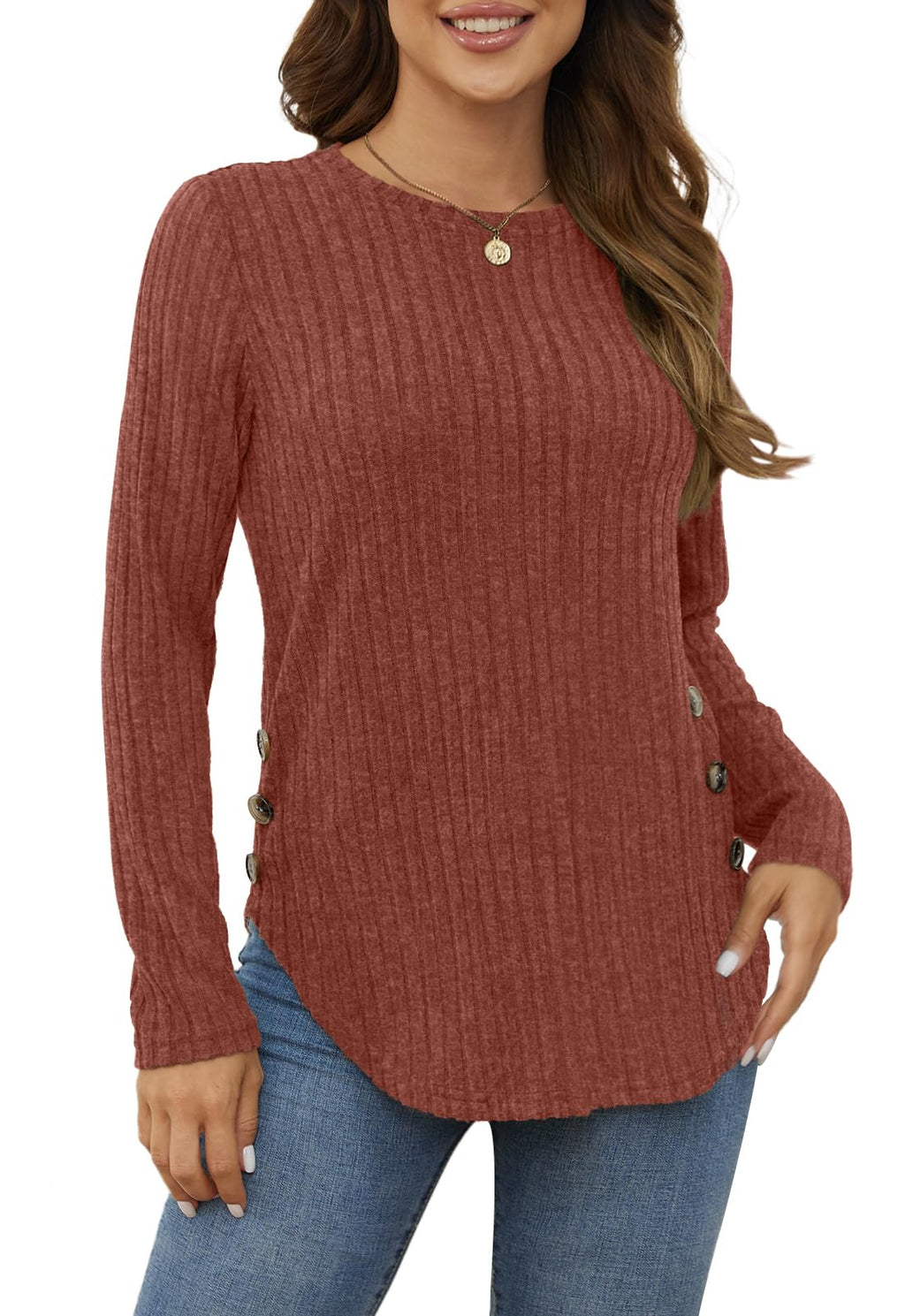 Yincro Women's Long Sleeve Fall Sweaters 2026 Lightweight Casual Crewneck Tunic Tops