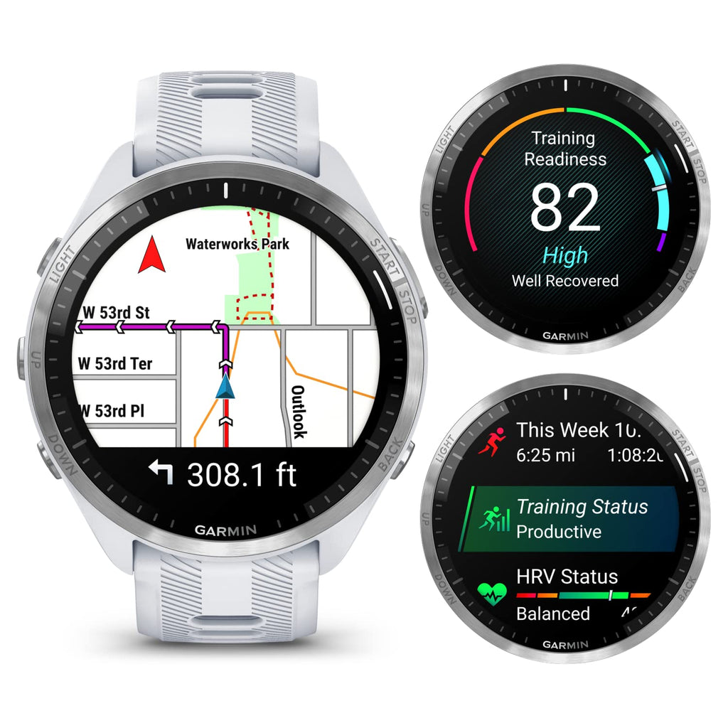 Garmin Forerunner 965 Premium GPS Running and Triathlon 47 mm Smartwatch with AMOLED Touchscreen Display, Carbon Gray DLC Titanium Bezel and Yellow Silicone Band + Black Earbuds Bundle