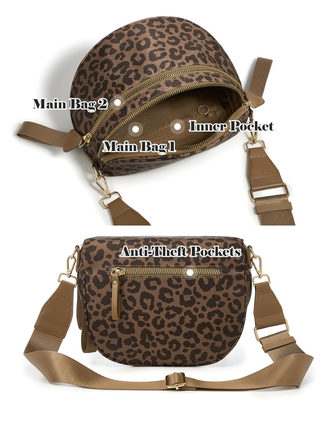 Pure Colour Crossbody Bag Bum Bag for Women,Spacious Purse Fanny Packs Belt Bag,Oversized Bum Bag (Bean Green Leopard Print Bum Bag)