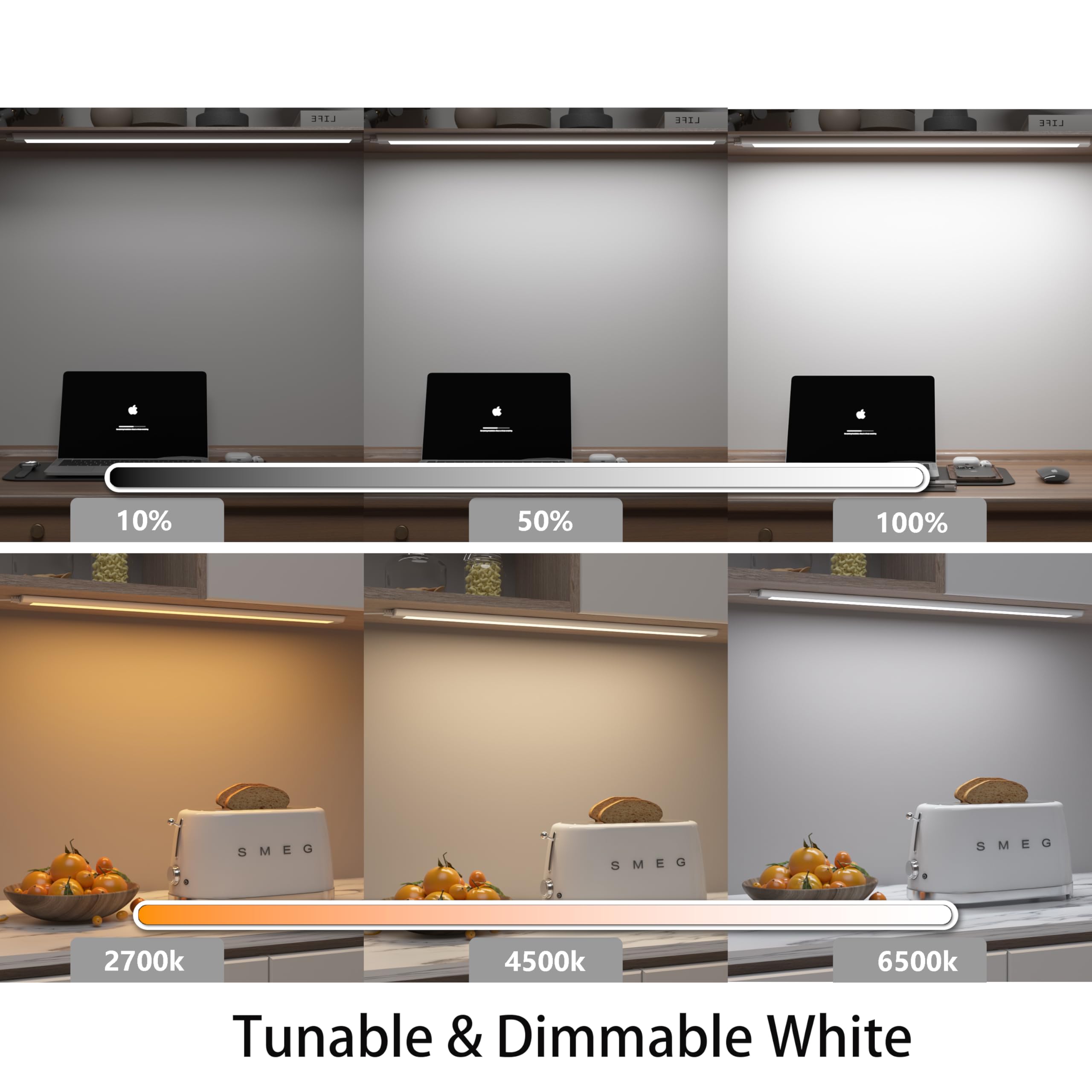 LED Light Bar,Plug-in, Dimmable, Adjustable White & RGB Color Changing, Alexa, Google Home Enabled Remote Counter Lights for Kitchen, Shelf, Cupboard, Desk, Monitor (1-Bar 12 Inch Kit)