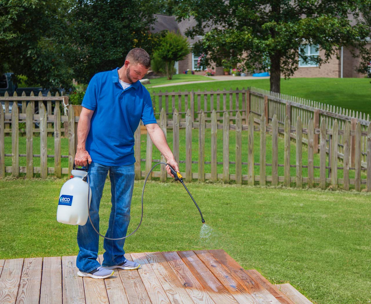 Eco Advance Exterior Wood Siloxane Odorless Spray-On Application Waterproofer, Waterproof Wood Sealer, Safe for Plants, Pets, and People, 1 Gallon