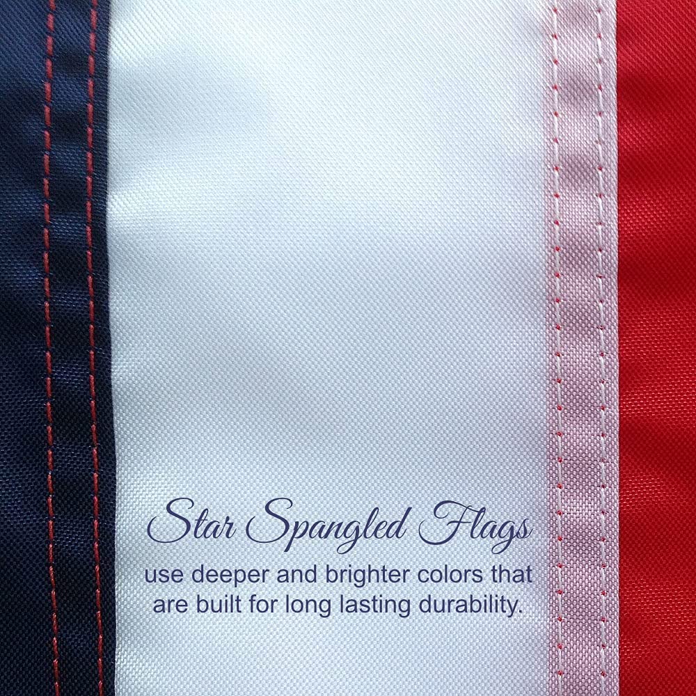 2x3 American Flags for Outside | 100% Made in USA American Flag 2x3, US Flag with Heavy Duty Nylon Built for Outdoor Home and Boat, Embroidered Stars, Sewn Stripes plus Quadruple Stitching on Fly End