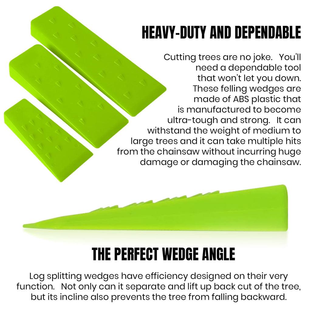 AR-PRO 6 Pack Tree Felling Wedges with Spikes for Safe Tree Cutting – 5.5” Wedges with Storage Bag; 6 Felling Dogs to Guide Trees Stabilize and Safely to Ground for Loggers and Fallers