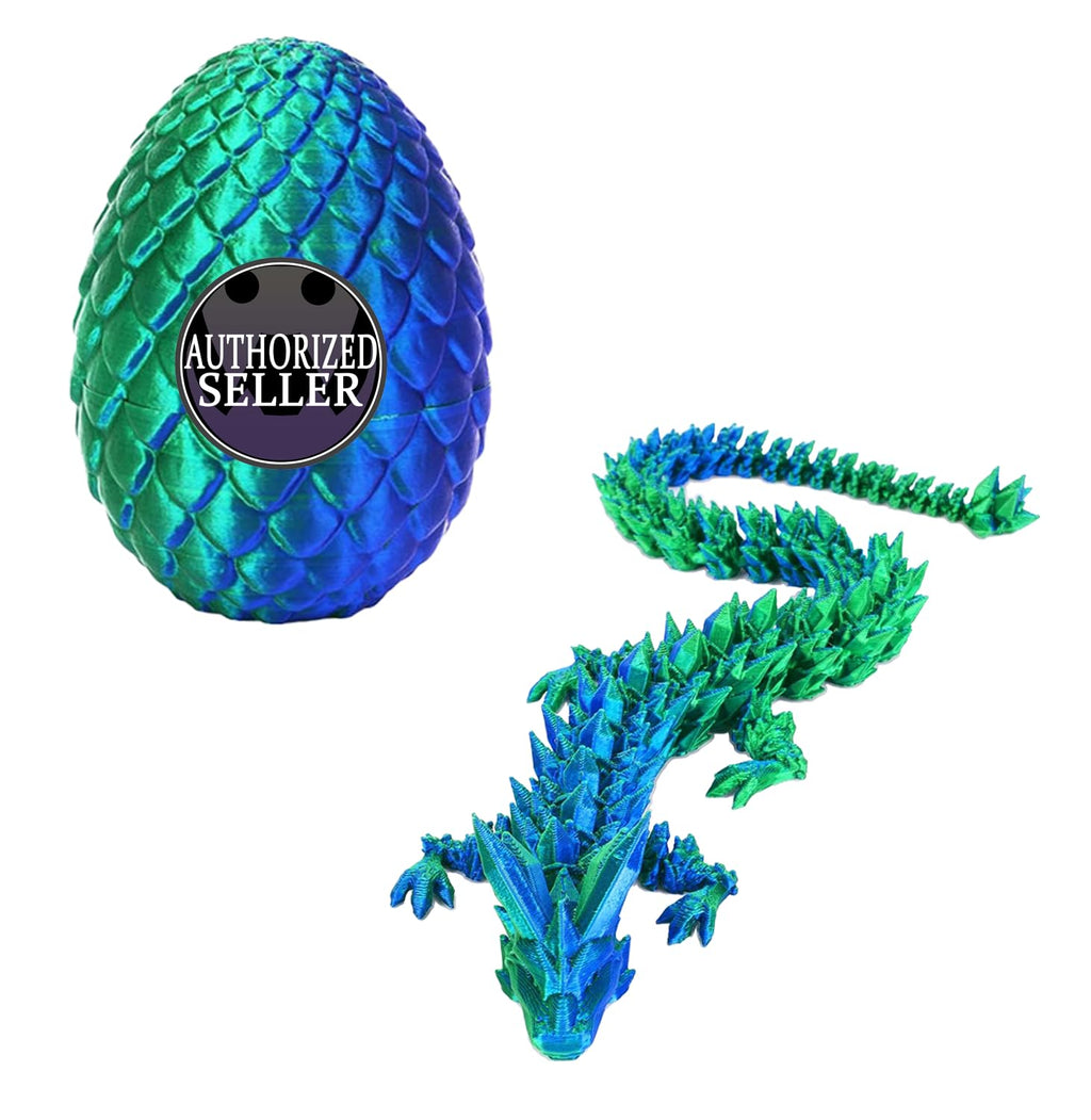 HEZUJ 3D Printed Dragon Dinosaur Egg,Articulated Crystal Dragon Fidget Toys,Prefilled Easter Basket Stuffers Eggs Filled, for Boys Girls Christmas Valentines Day Gifts (Purple Flying Dragon)