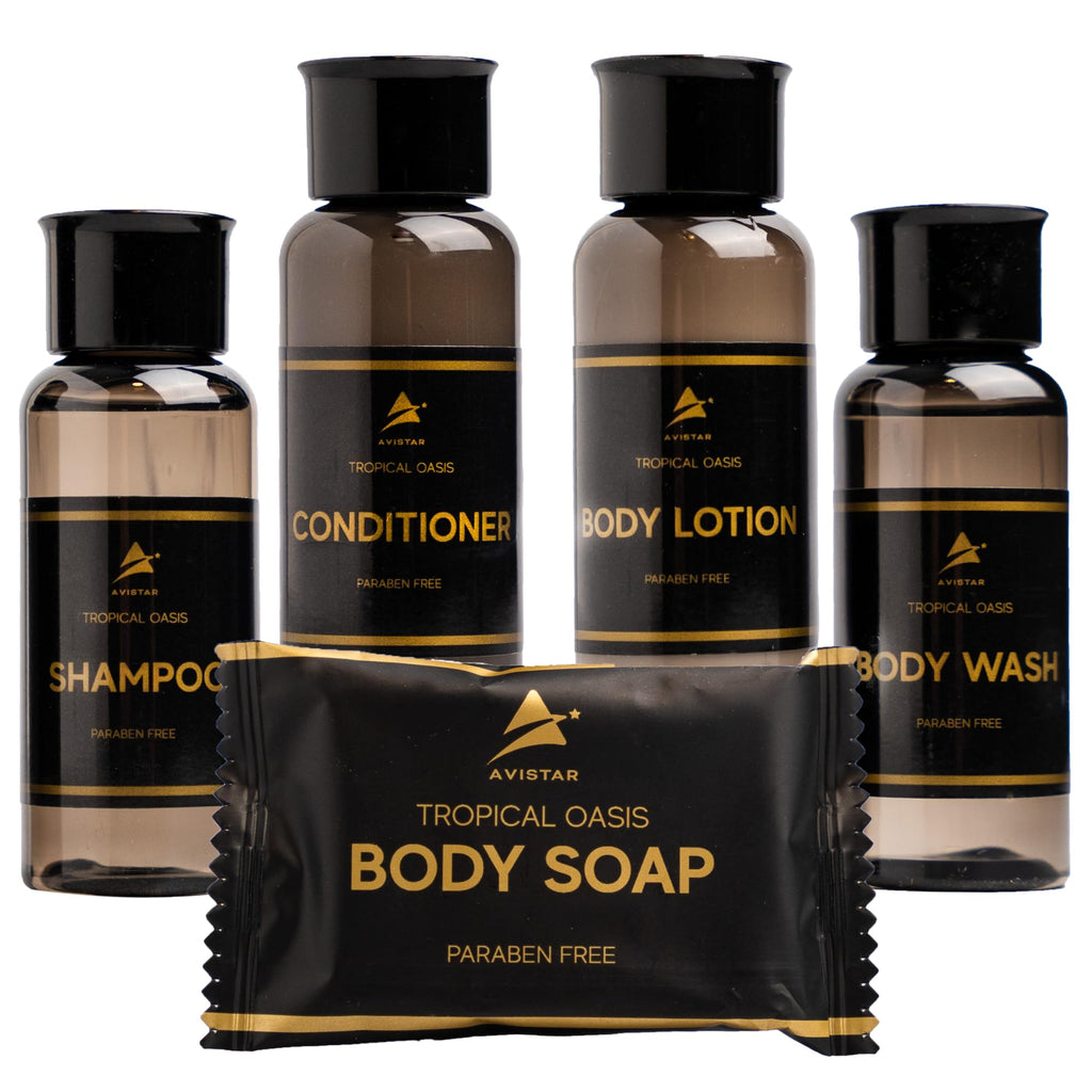 80 Piece Set Hotel Guest Soaps for Bathroom, Travel Size Bulk Toiletries Set, Supplies for Guests, 20 Pack w/ 20 Shampoo 20 Conditioner 20 Body Wash 20 Lotion